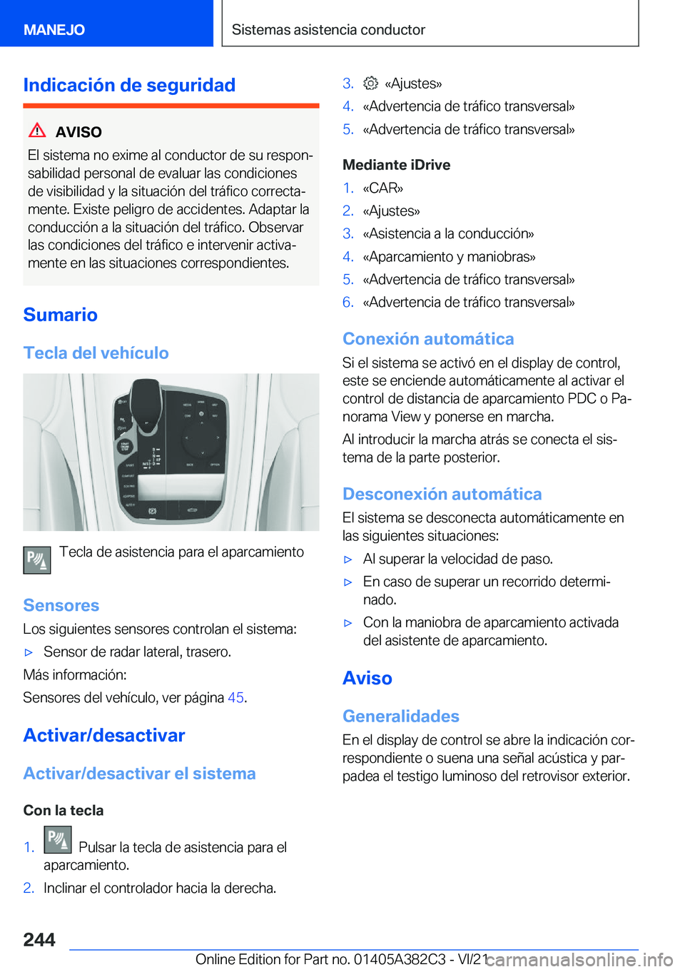 BMW Z4 2022  Manuales de Empleo (in Spanish) �I�n�d�i�c�a�c�i�