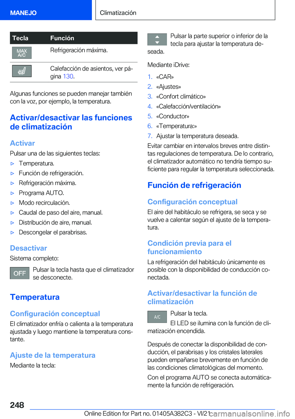 BMW Z4 2022  Manuales de Empleo (in Spanish) �T�e�c�l�a�F�u�n�c�i�