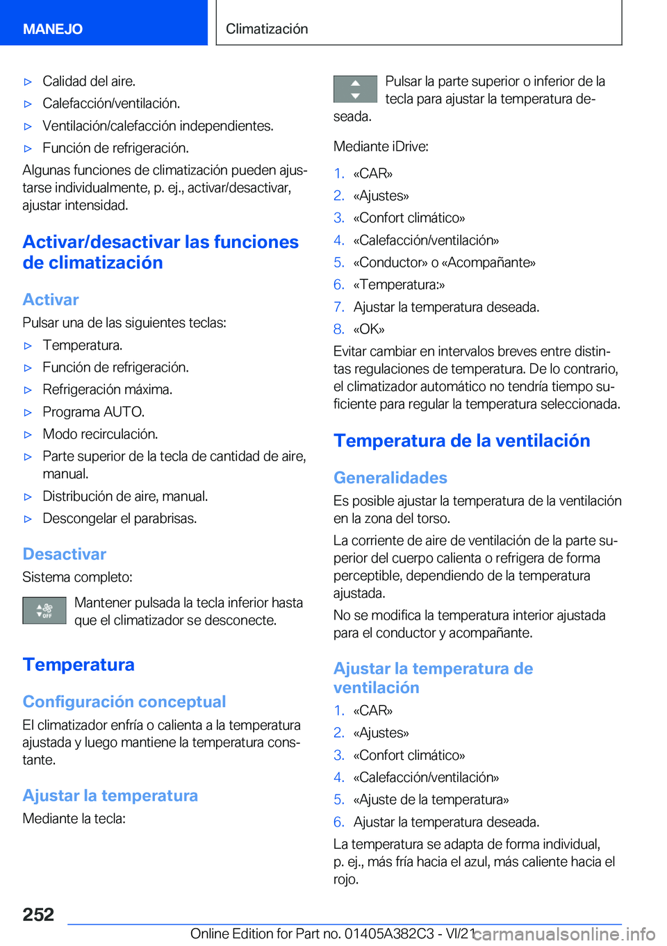 BMW Z4 2022  Manuales de Empleo (in Spanish) x�C�a�l�i�d�a�d��d�e�l��a�i�r�e�.x�C�a�l�e�f�a�c�c�i�