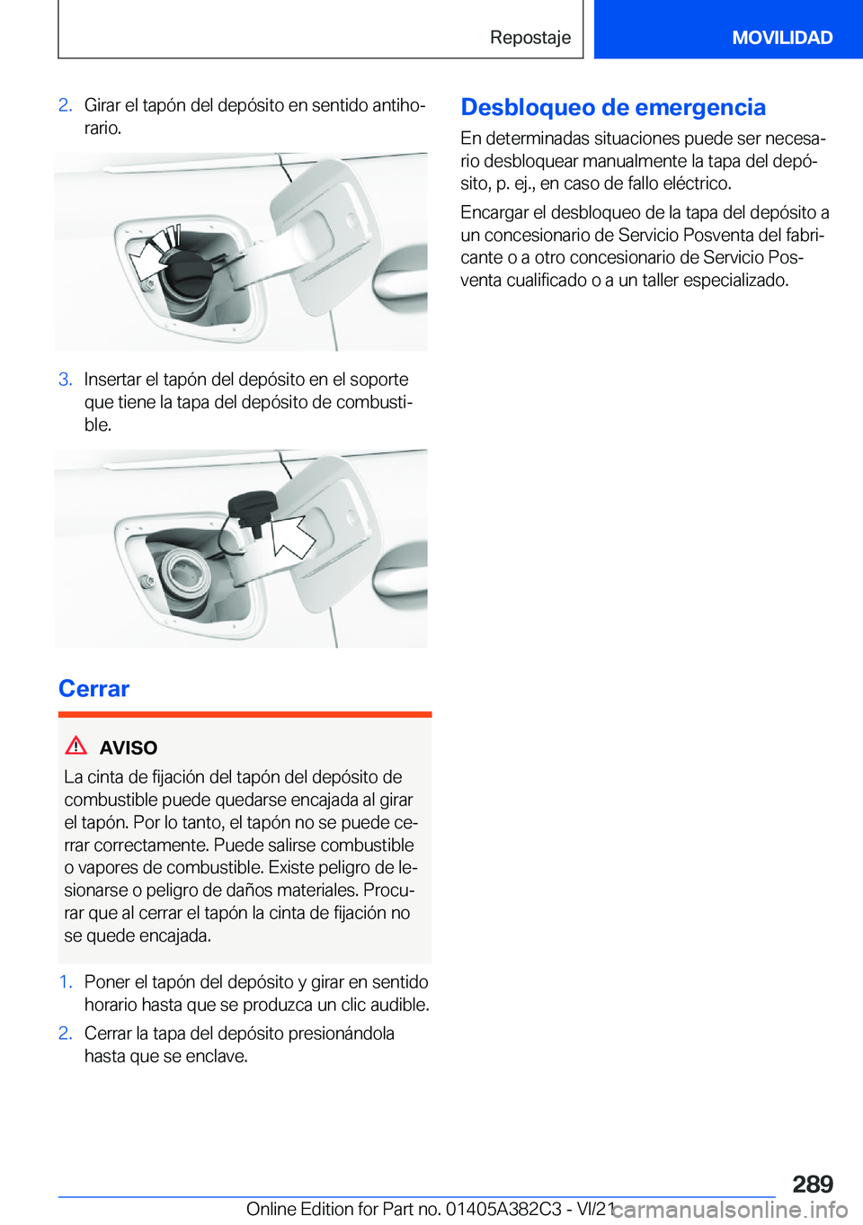 BMW Z4 2022  Manuales de Empleo (in Spanish) �2�.�G�i�r�a�r��e�l��t�a�p�