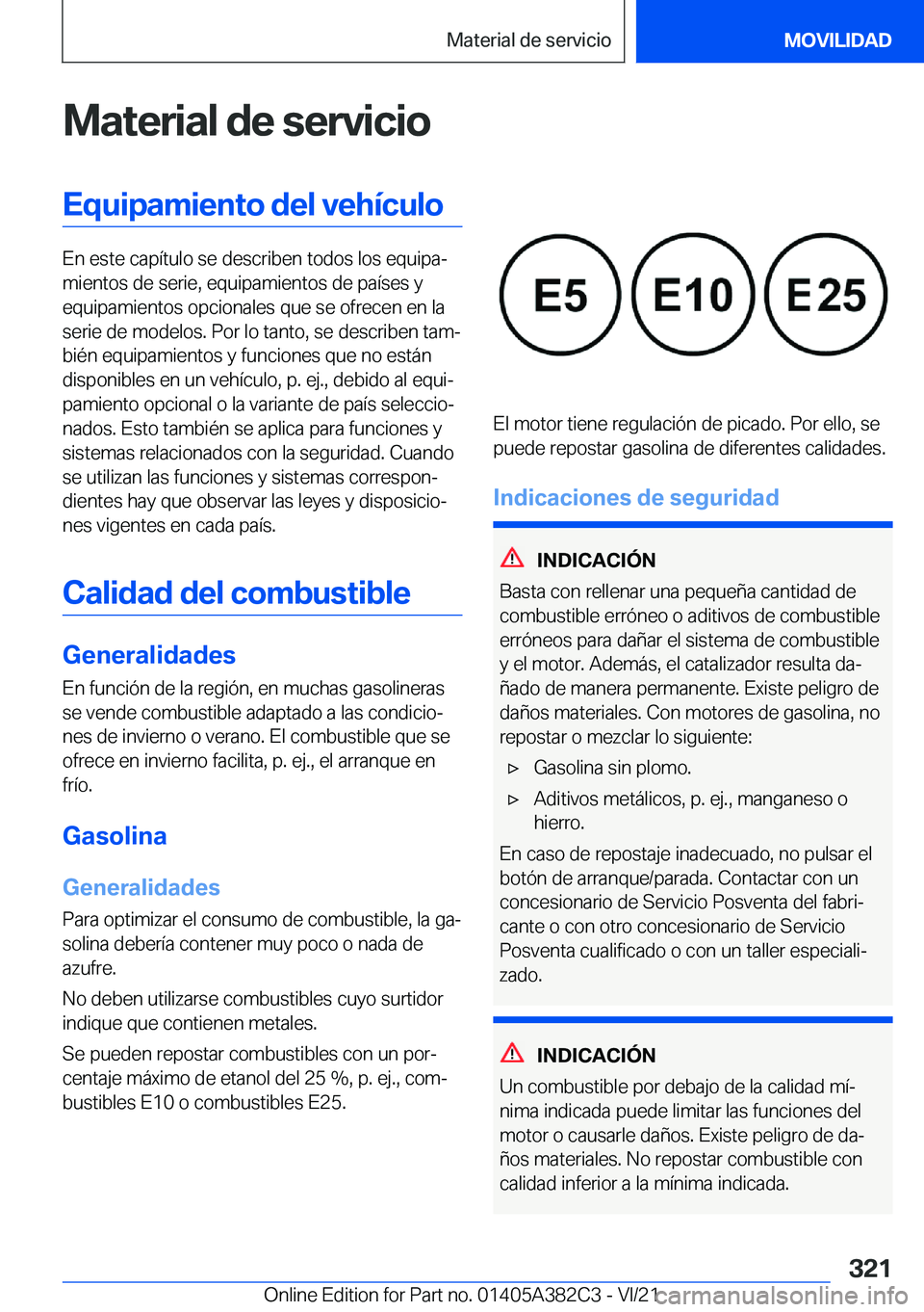 BMW Z4 2022  Manuales de Empleo (in Spanish) �M�a�t�e�r�i�a�l��d�e��s�e�r�v�i�c�i�o�E�q�u�i�p�a�m�i�e�n�t�o��d�e�l��v�e�h�