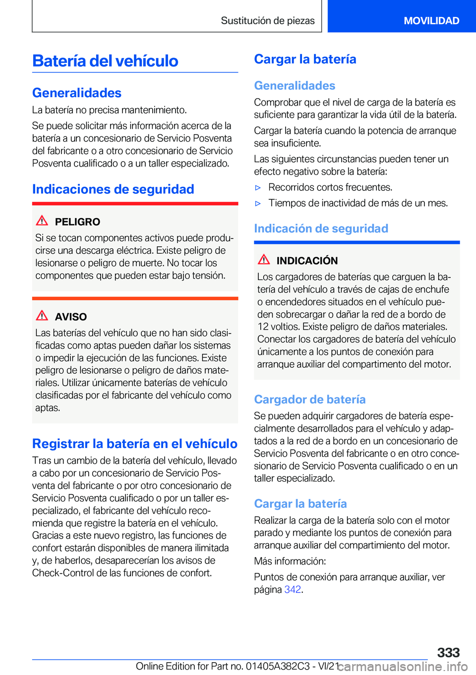BMW Z4 2022  Manuales de Empleo (in Spanish) �B�a�t�e�r�