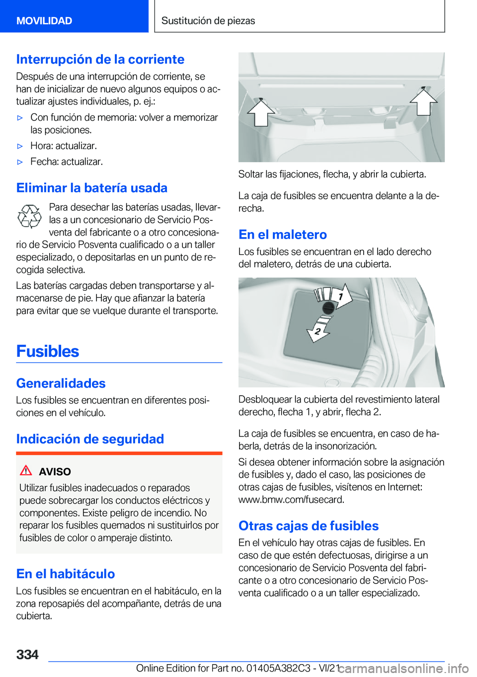 BMW Z4 2022  Manuales de Empleo (in Spanish) �I�n�t�e�r�r�u�p�c�i�