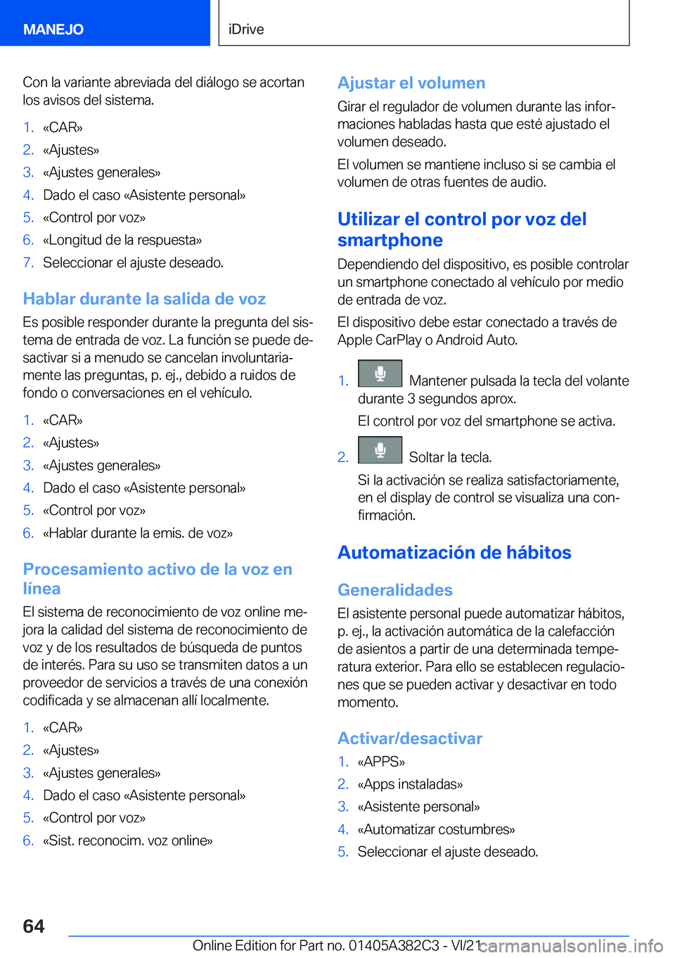 BMW Z4 2022  Manuales de Empleo (in Spanish) �C�o�n��l�a��v�a�r�i�a�n�t�e��a�b�r�e�v�i�a�d�a��d�e�l��d�i�