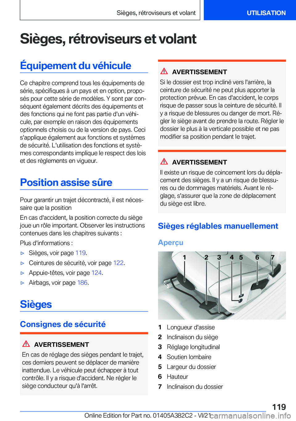 BMW Z4 2022  Notices Demploi (in French) �S�i�è�g�e�s�,��r�é�t�r�o�v�i�s�e�u�r�s��e�t��v�o�l�a�n�t�