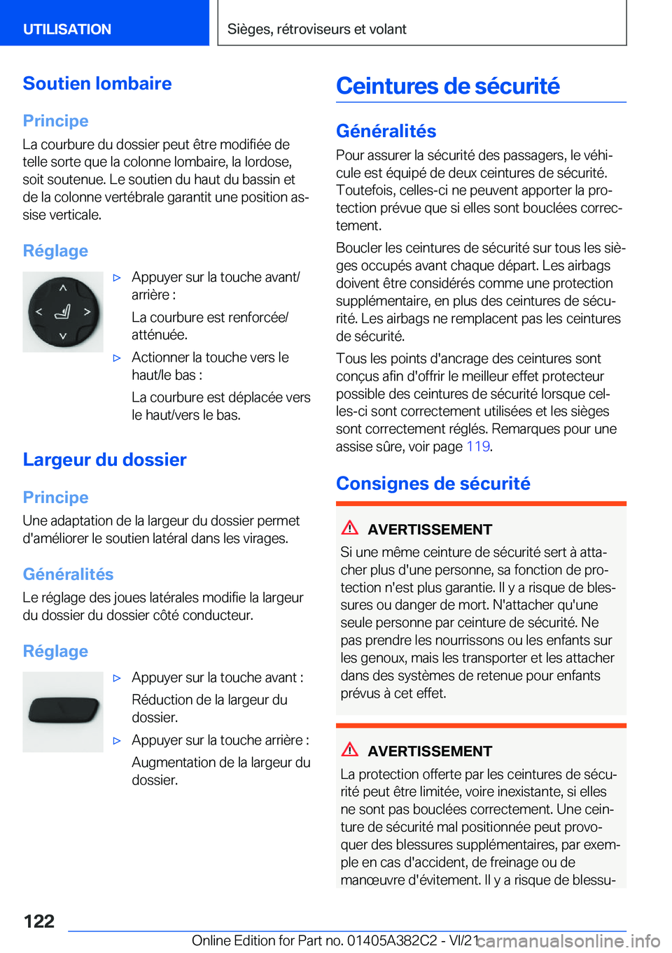 BMW Z4 2022  Notices Demploi (in French) �S�o�u�t�i�e�n��l�o�m�b�a�i�r�e�P�r�i�n�c�i�p�e
�L�a��c�o�u�r�b�u�r�e��d�u��d�o�s�s�i�e�r��p�e�u�t��ê�t�r�e��m�o�d�i�f�i�é�e��d�e
�t�e�l�l�e��s�o�r�t�e��q�u�e��l�a��c�o�l�o�n�n�e��l�o�m