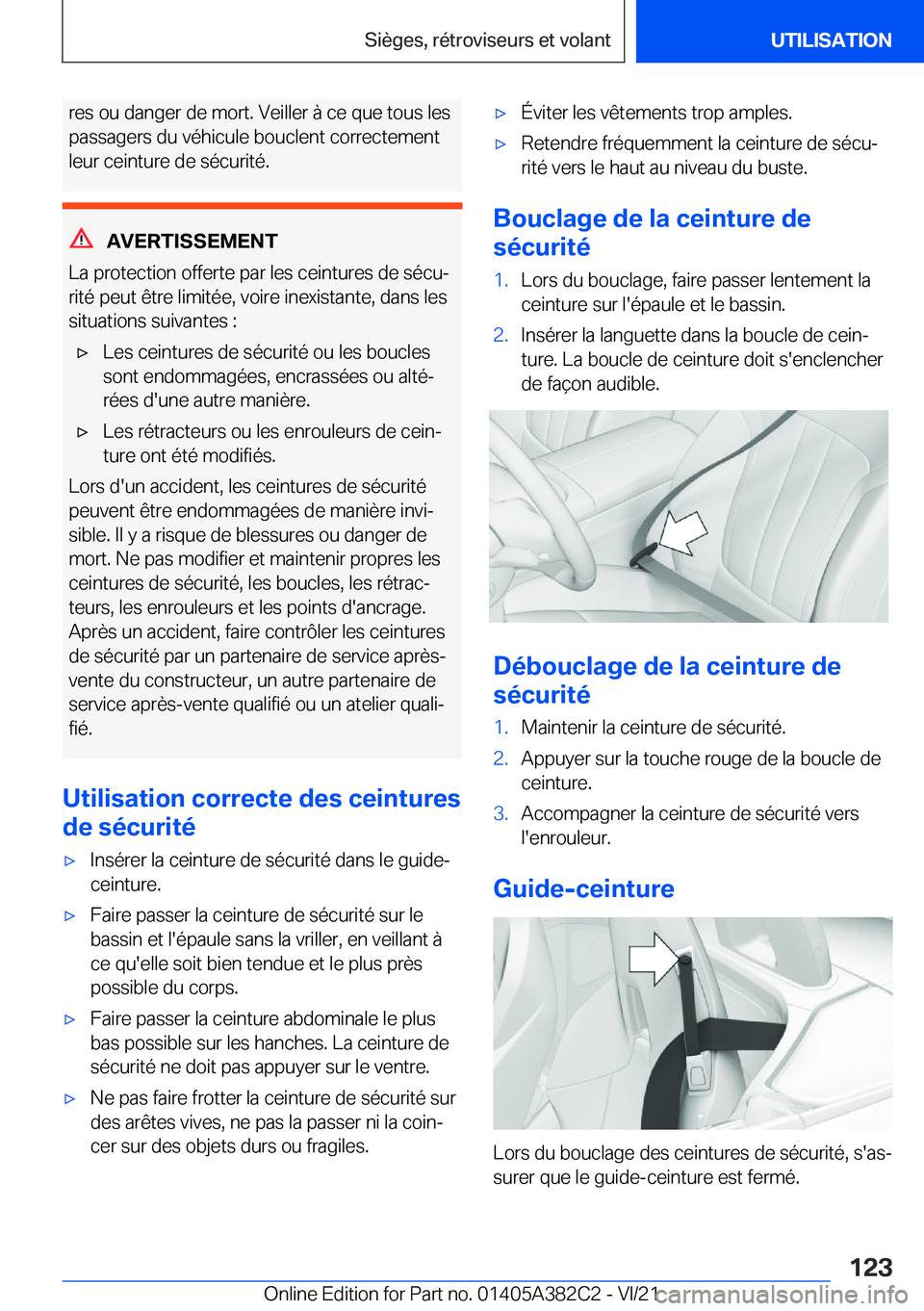 BMW Z4 2022  Notices Demploi (in French) �r�e�s��o�u��d�a�n�g�e�r��d�e��m�o�r�t�.��V�e�i�l�l�e�r��