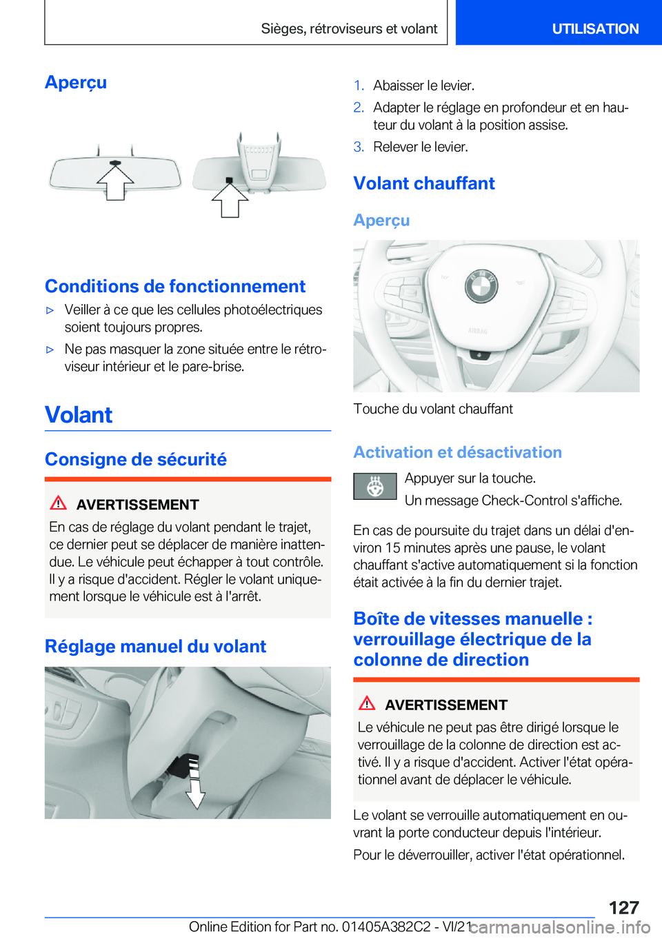 BMW Z4 2022  Notices Demploi (in French) �A�p�e�r�ç�u
�C�o�n�d�i�t�i�o�n�s��d�e��f�o�n�c�t�i�o�n�n�e�m�e�n�t
'x�V�e�i�l�l�e�r��
