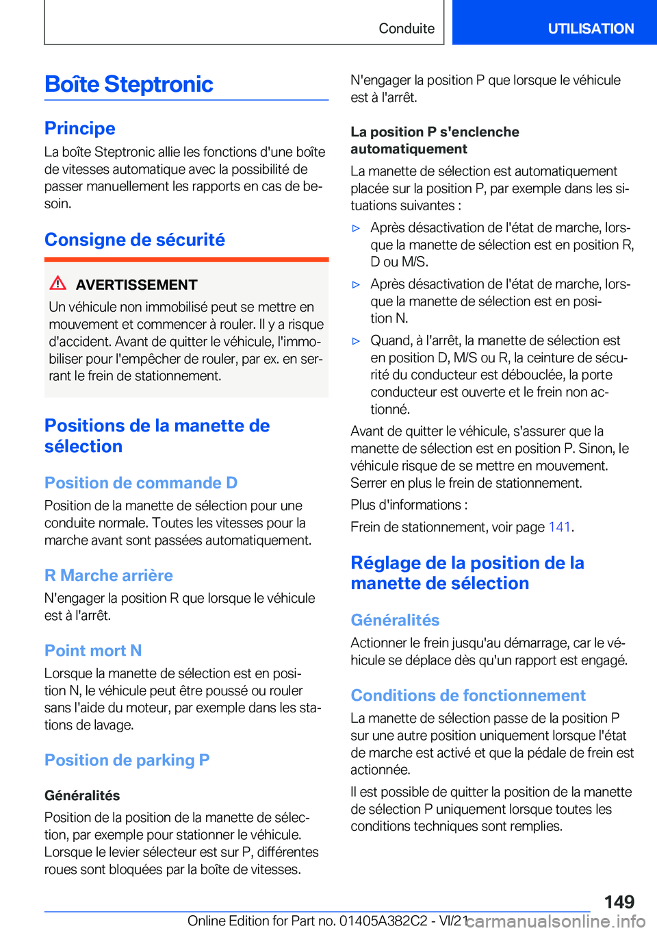 BMW Z4 2022  Notices Demploi (in French) �B�o�