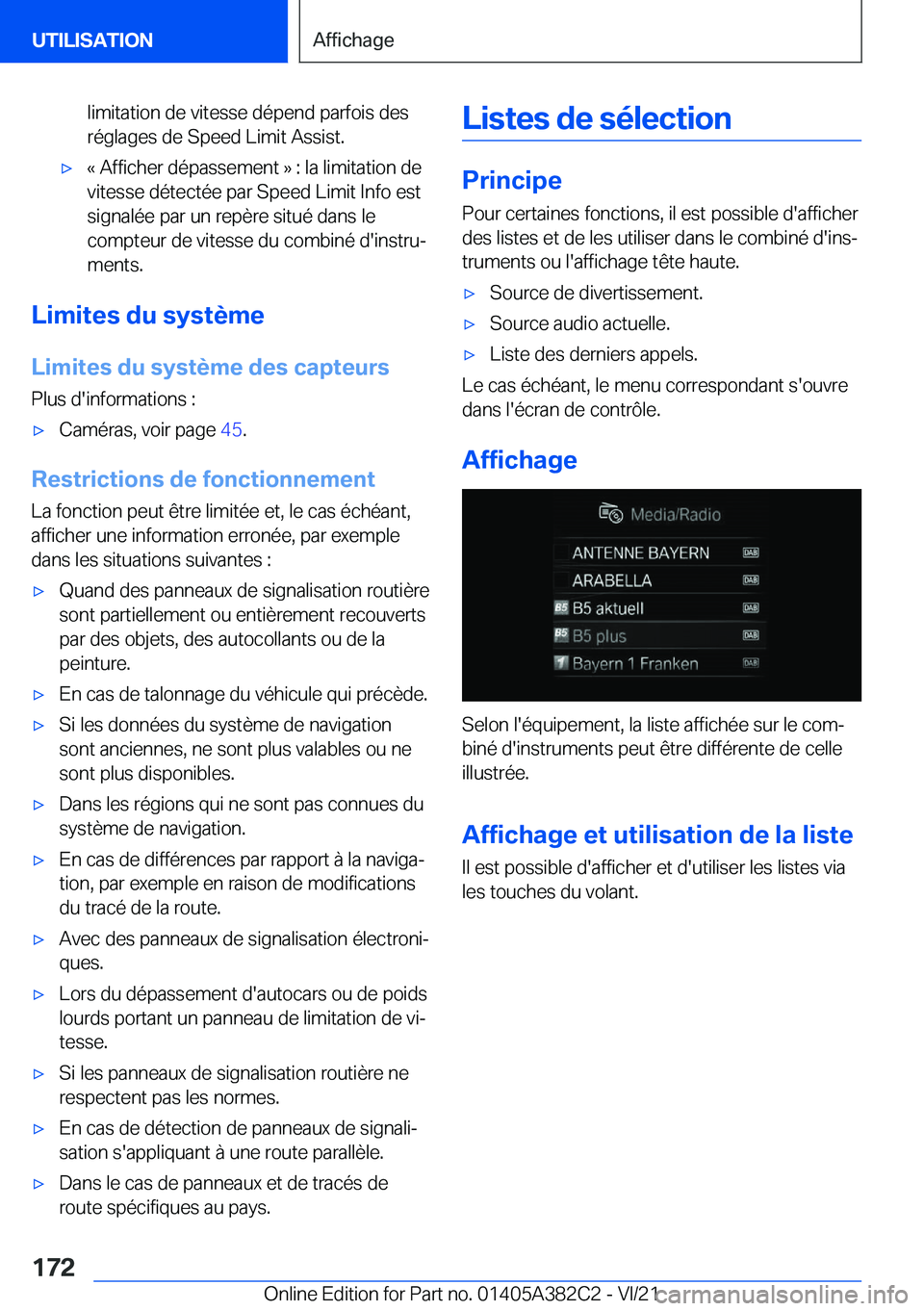 BMW Z4 2022  Notices Demploi (in French) �l�i�m�i�t�a�t�i�o�n��d�e��v�i�t�e�s�s�e��d�é�p�e�n�d��p�a�r�f�o�i�s��d�e�s
�r�é�g�l�a�g�e�s��d�e��S�p�e�e�d��L�i�m�i�t��A�s�s�i�s�t�.'x�k��A�f�f�i�c�h�e�r��d�é�p�a�s�s�e�m�e�n�t��{