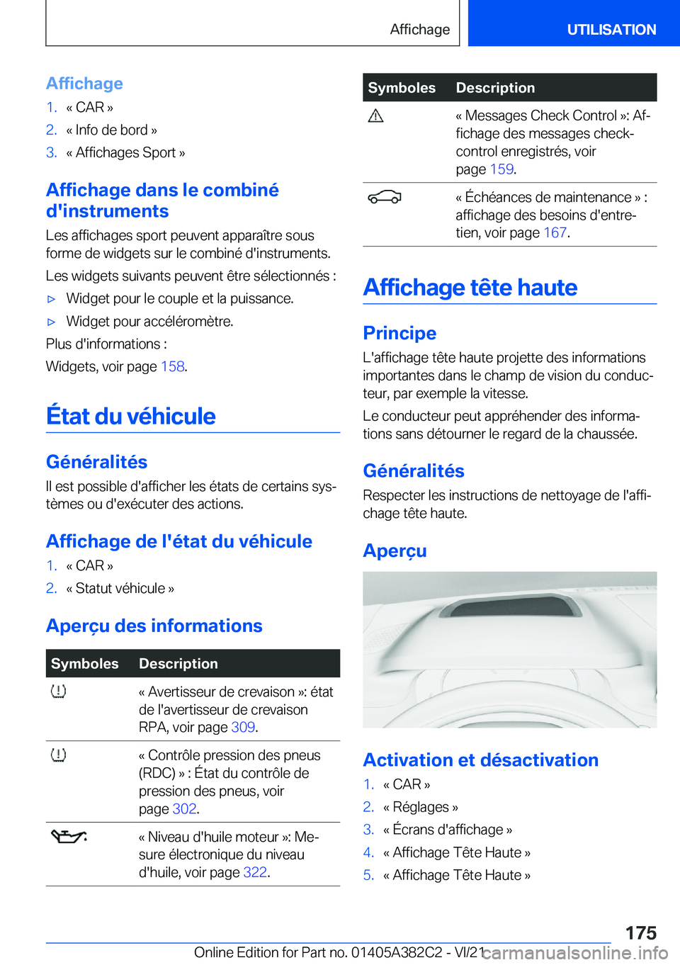 BMW Z4 2022  Notices Demploi (in French) �A�f�f�i�c�h�a�g�e�1�.�k��C�A�R��{�2�.�k��I�n�f�o��d�e��b�o�r�d��{�3�.�k��A�f�f�i�c�h�a�g�e�s��S�p�o�r�t��{
�A�f�f�i�c�h�a�g�e��d�a�n�s��l�e��c�o�m�b�i�n�é
�d�'�i�n�s�t�r�u�m�e�n�t�s

