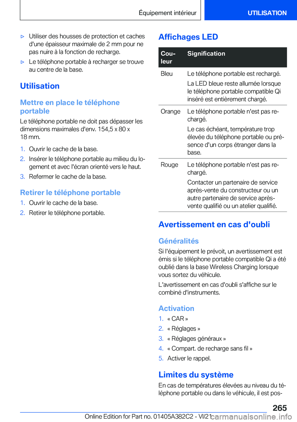BMW Z4 2022  Notices Demploi (in French) 'x�U�t�i�l�i�s�e�r��d�e�s��h�o�u�s�s�e�s��d�e��p�r�o�t�e�c�t�i�o�n��e�t��c�a�c�h�e�s
�d�'�u�n�e��é�p�a�i�s�s�e�u�r��m�a�x�i�m�a�l�e��d�e��2��m�m��p�o�u�r��n�e
�p�a�s��n�u�i�r�e�