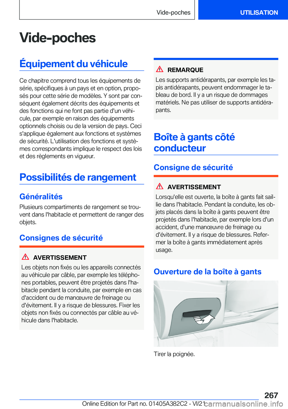 BMW Z4 2022  Notices Demploi (in French) �V�i�d�e�-�p�o�c�h�e�s�