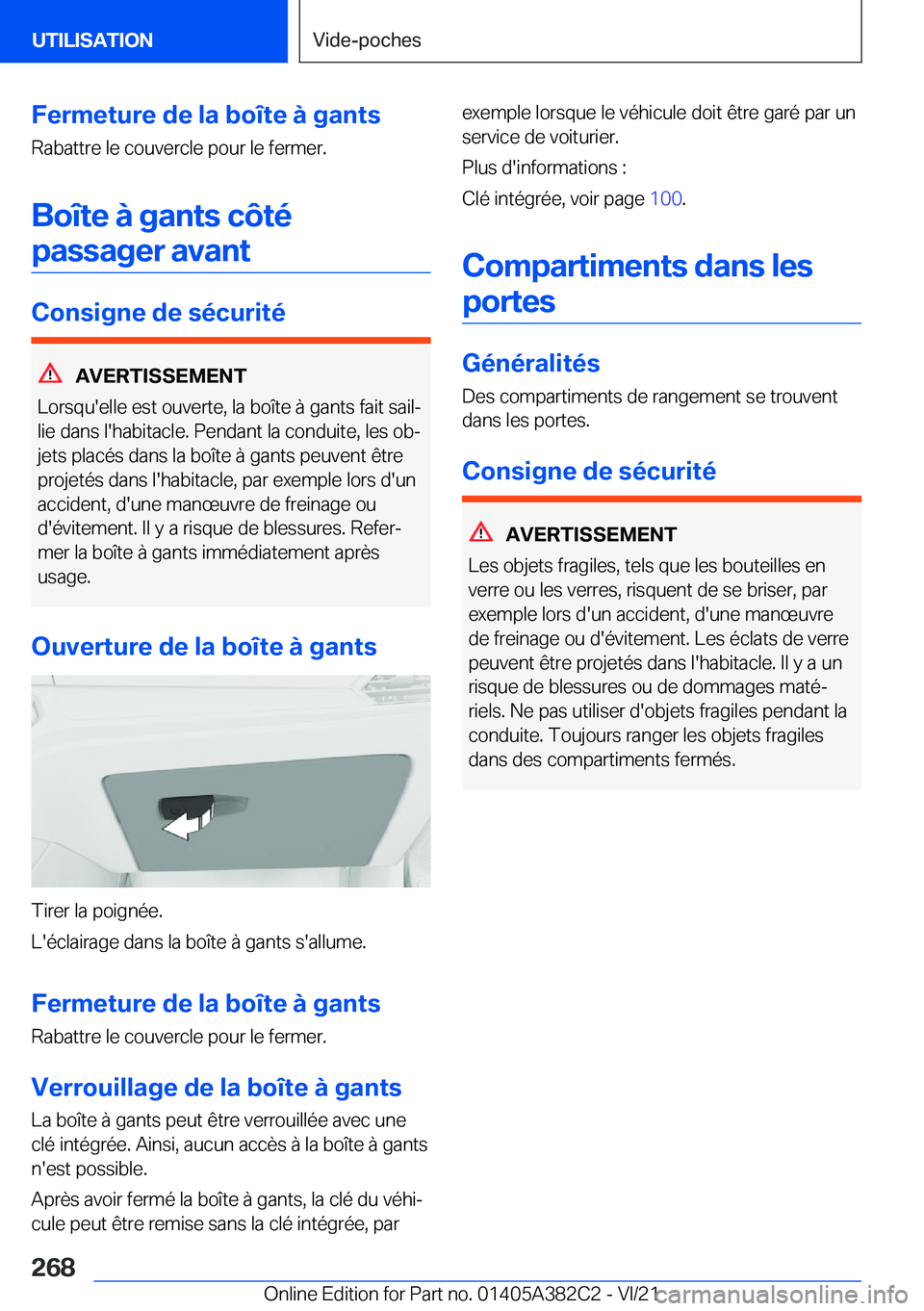 BMW Z4 2022  Notices Demploi (in French) �F�e�r�m�e�t�u�r�e��d�e��l�a��b�o�