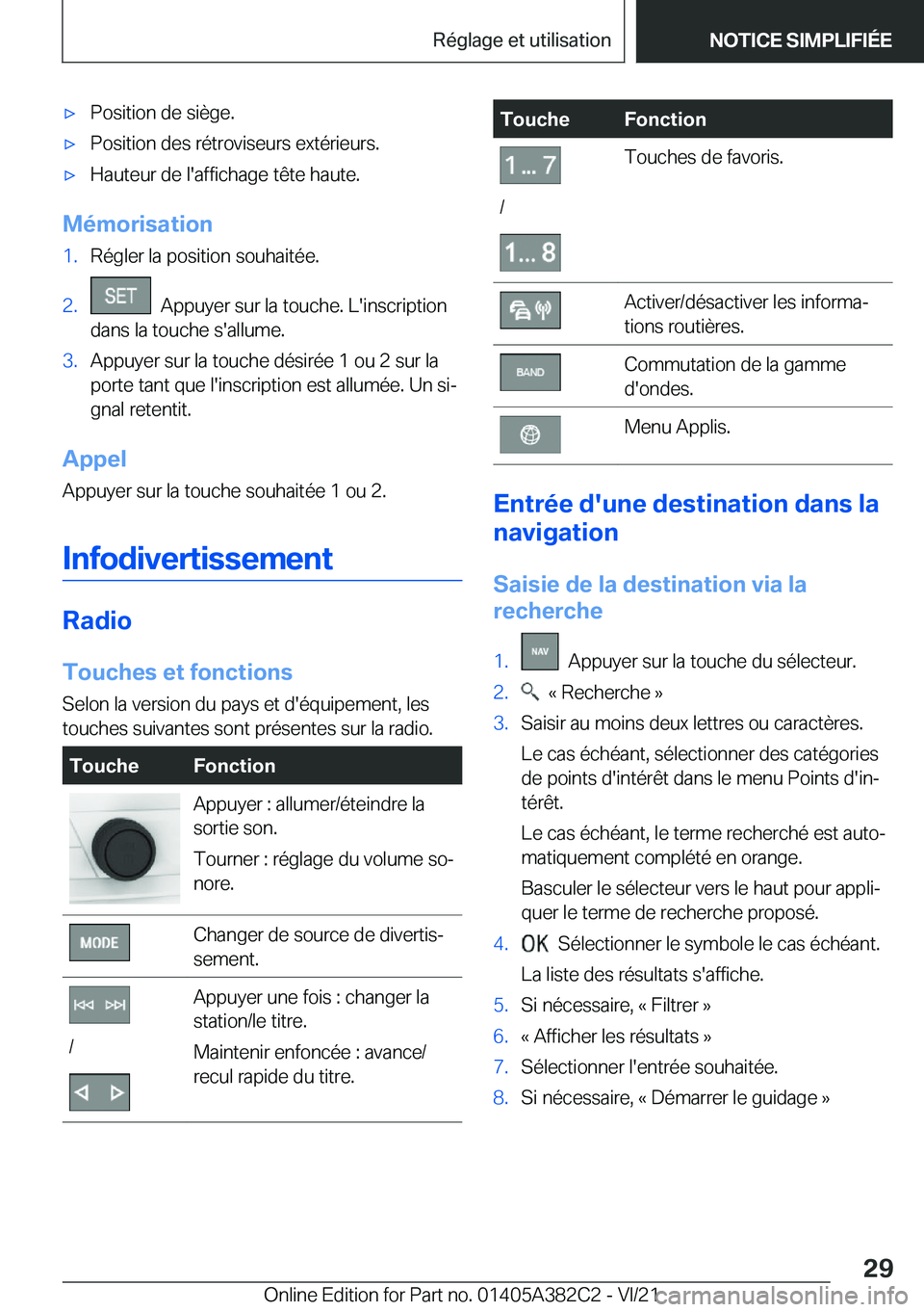 BMW Z4 2022  Notices Demploi (in French) 'x�P�o�s�i�t�i�o�n��d�e��s�i�è�g�e�.'x�P�o�s�i�t�i�o�n��d�e�s��r�é�t�r�o�v�i�s�e�u�r�s��e�x�t�é�r�i�e�u�r�s�.'x�H�a�u�t�e�u�r��d�e��l�'�a�f�f�i�c�h�a�g�e��t�ê�t�e��h�a�u�t