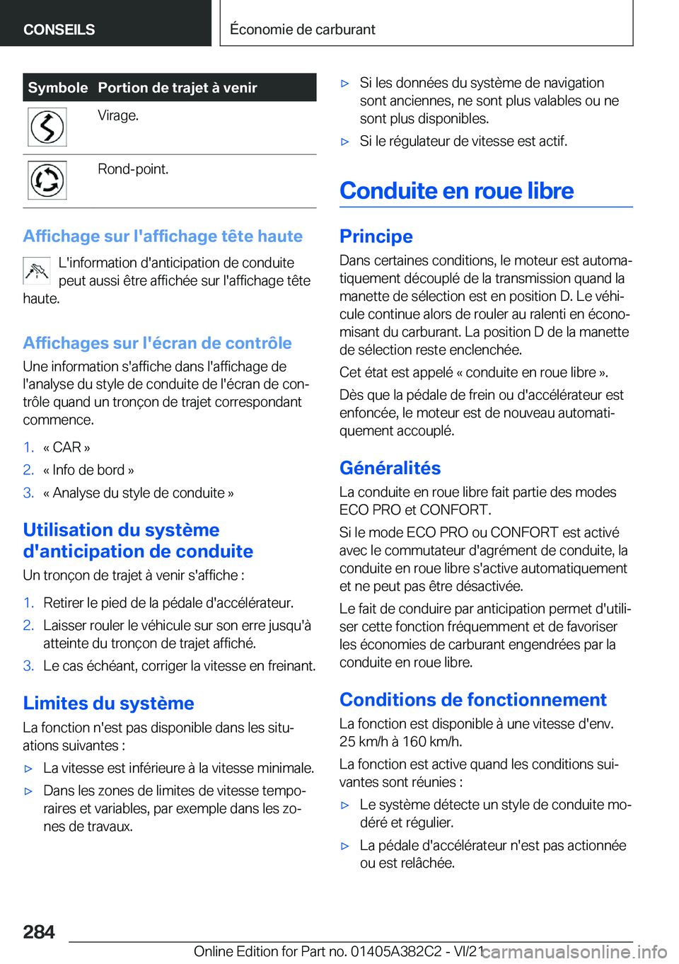 BMW Z4 2022  Notices Demploi (in French) �S�y�m�b�o�l�e�P�o�r�t�i�o�n��d�e��t�r�a�j�e�t��