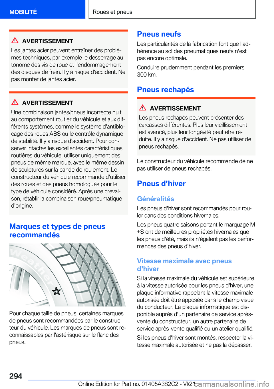 BMW Z4 2022  Notices Demploi (in French) �A�V�E�R�T�I�S�S�E�M�E�N�T
�L�e�s��j�a�n�t�e�s��a�c�i�e�r��p�e�u�v�e�n�t��e�n�t�r�a�