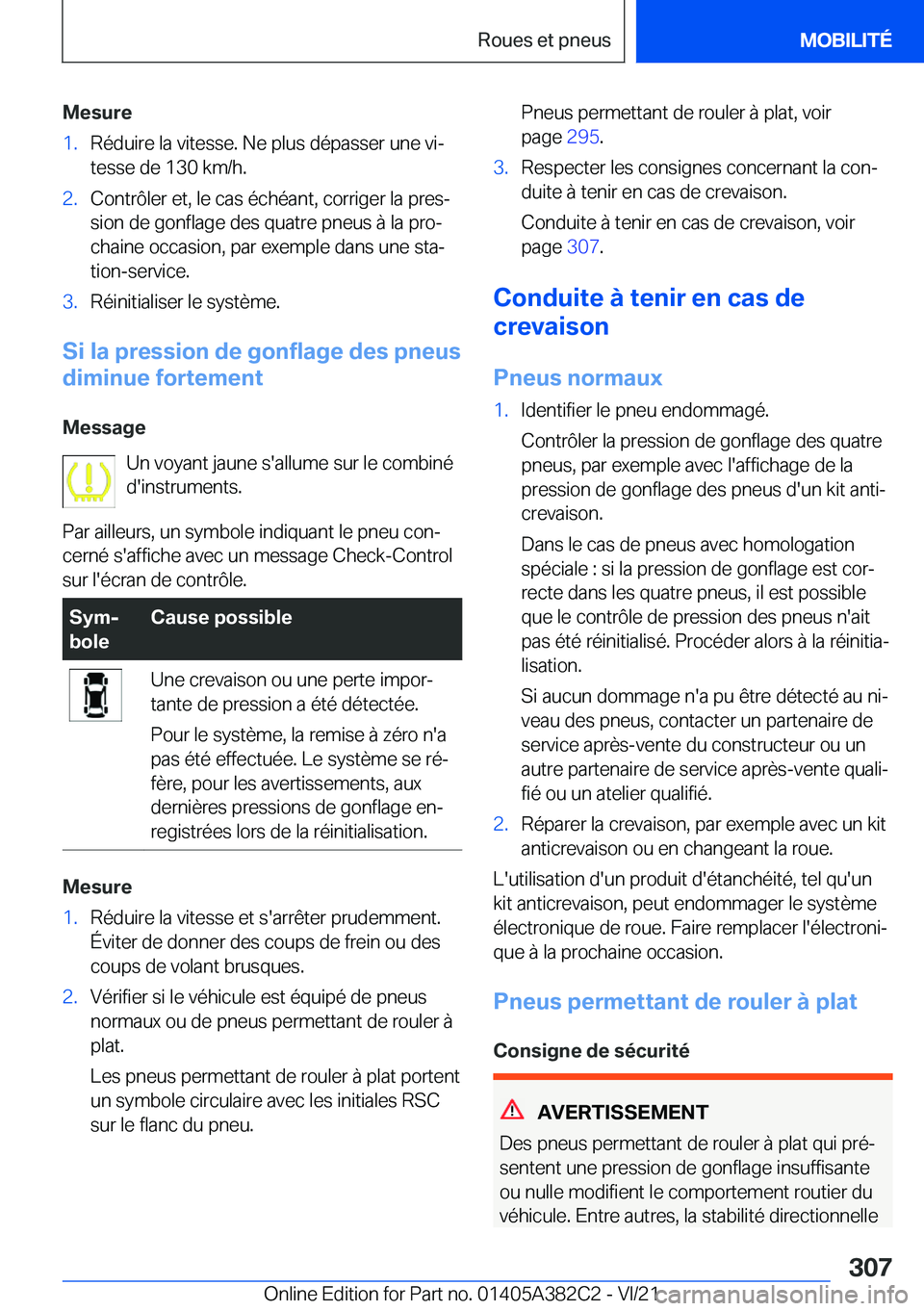 BMW Z4 2022  Notices Demploi (in French) �M�e�s�u�r�e�1�.�R�é�d�u�i�r�e��l�a��v�i�t�e�s�s�e�.��N�e��p�l�u�s��d�é�p�a�s�s�e�r��u�n�e��v�ij
�t�e�s�s�e��d�e��1�3�0��k�m�/�h�.�2�.�C�o�n�t�r�