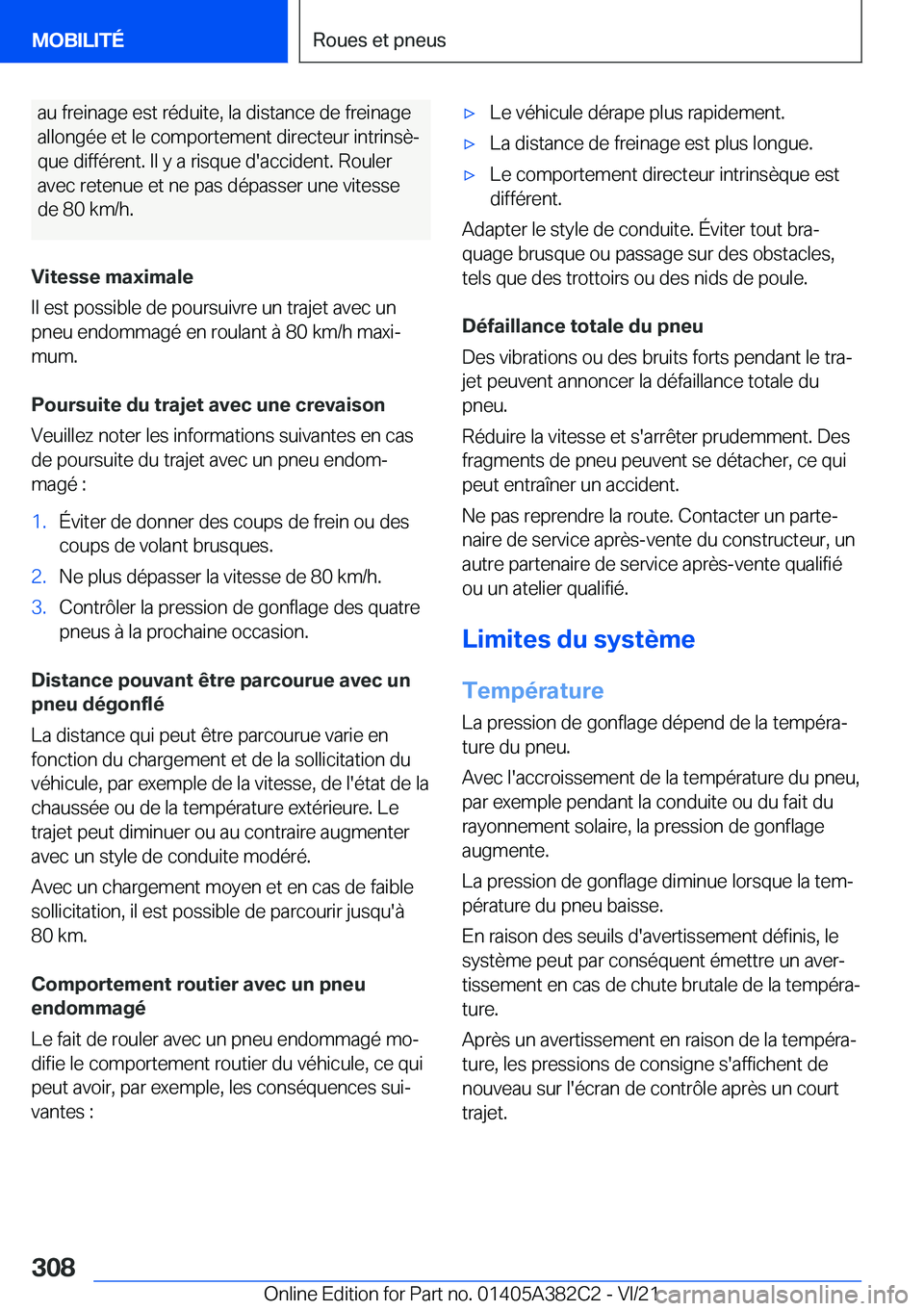 BMW Z4 2022  Notices Demploi (in French) �a�u��f�r�e�i�n�a�g�e��e�s�t��r�é�d�u�i�t�e�,��l�a��d�i�s�t�a�n�c�e��d�e��f�r�e�i�n�a�g�e
�a�l�l�o�n�g�é�e��e�t��l�e��c�o�m�p�o�r�t�e�m�e�n�t��d�i�r�e�c�t�e�u�r��i�n�t�r�i�n�s�èj
�q�u�