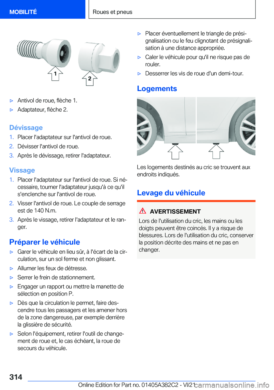 BMW Z4 2022  Notices Demploi (in French) 'x�A�n�t�i�v�o�l��d�e��r�o�u�e�,��f�l�è�c�h�e��1�.'x�A�d�a�p�t�a�t�e�u�r�,��f�l�è�c�h�e��2�.
�D�é�v�i�s�s�a�g�e
�1�.�P�l�a�c�e�r��l�'�a�d�a�p�t�a�t�e�u�r��s�u�r��l�'�a�n�t�