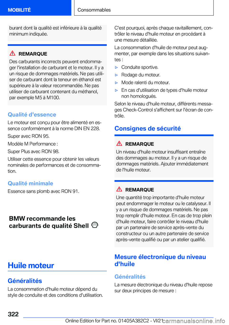 BMW Z4 2022  Notices Demploi (in French) �b�u�r�a�n�t��d�o�n�t��l�a��q�u�a�l�i�t�é��e�s�t��i�n�f�é�r�i�e�u�r�e��