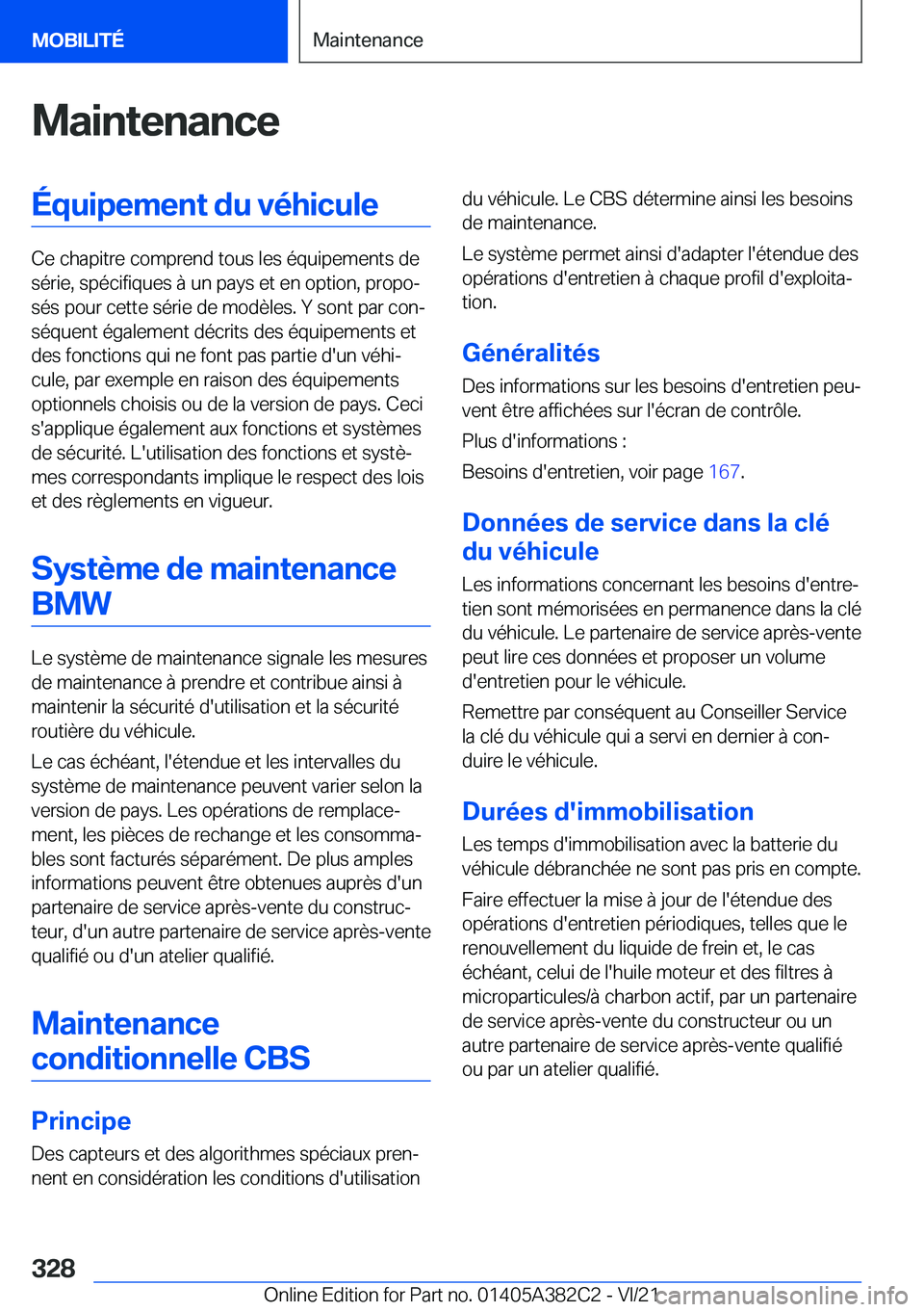 BMW Z4 2022  Notices Demploi (in French) �M�a�i�n�t�e�n�a�n�c�e�