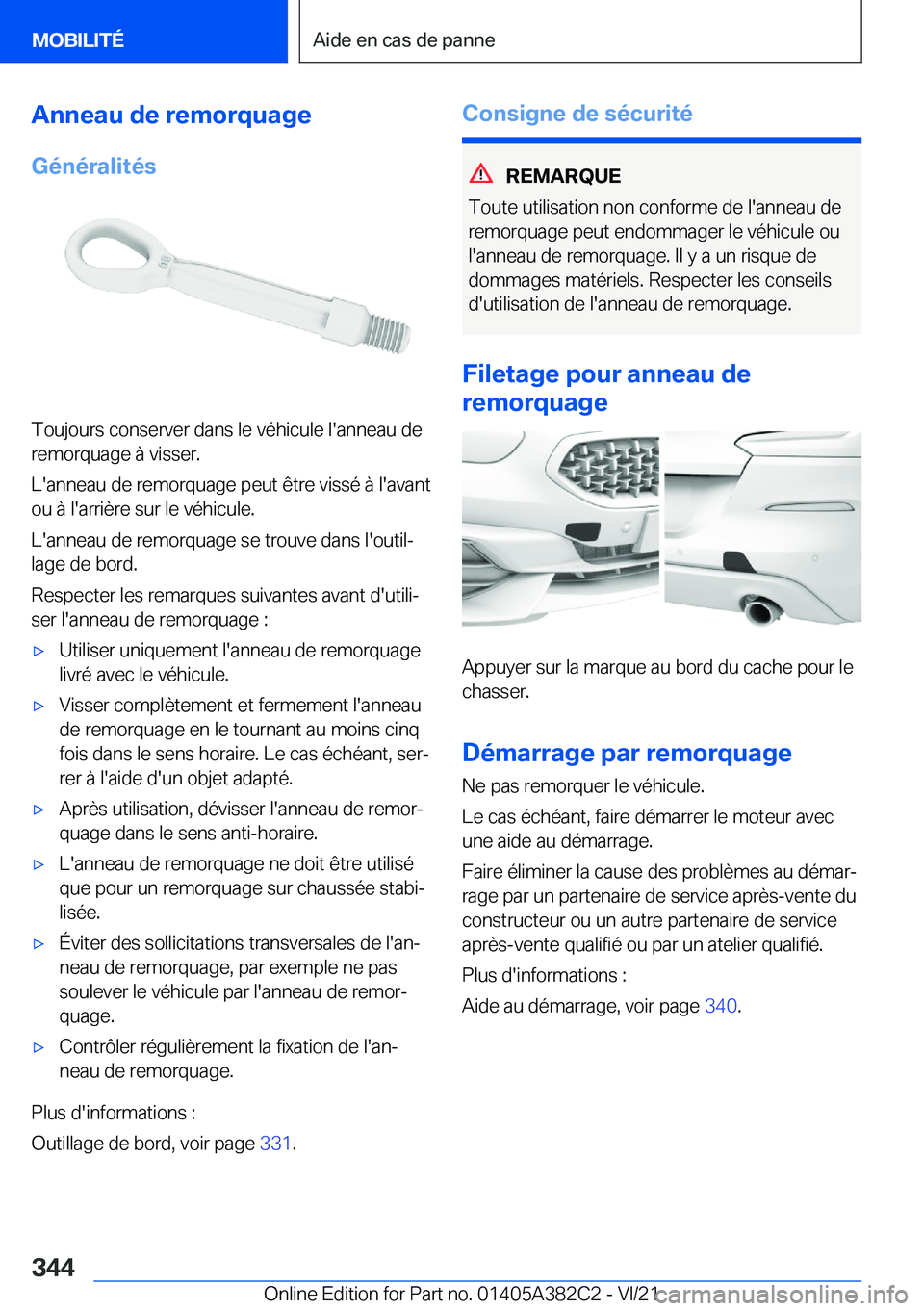 BMW Z4 2022  Notices Demploi (in French) �A�n�n�e�a�u��d�e��r�e�m�o�r�q�u�a�g�e
�G�é�n�é�r�a�l�i�t�é�s
�T�o�u�j�o�u�r�s��c�o�n�s�e�r�v�e�r��d�a�n�s��l�e��v�é�h�i�c�u�l�e��l�'�a�n�n�e�a�u��d�e �r�e�m�o�r�q�u�a�g�e��