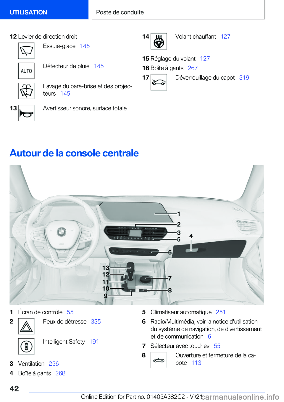 BMW Z4 2022  Notices Demploi (in French) �1�2�L�e�v�i�e�r��d�e��d�i�r�e�c�t�i�o�n��d�r�o�i�t�E�s�s�u�i�e�-�g�l�a�c�e\_�1�4�5�D�é�t�e�c�t�e�u�r��d�e��p�l�u�i�e\_ �1�4�5�L�a�v�a�g�e��d�u��p�a�r�e�-�b�r�i�s�e��e�t��d�e�s��p�r�o�j