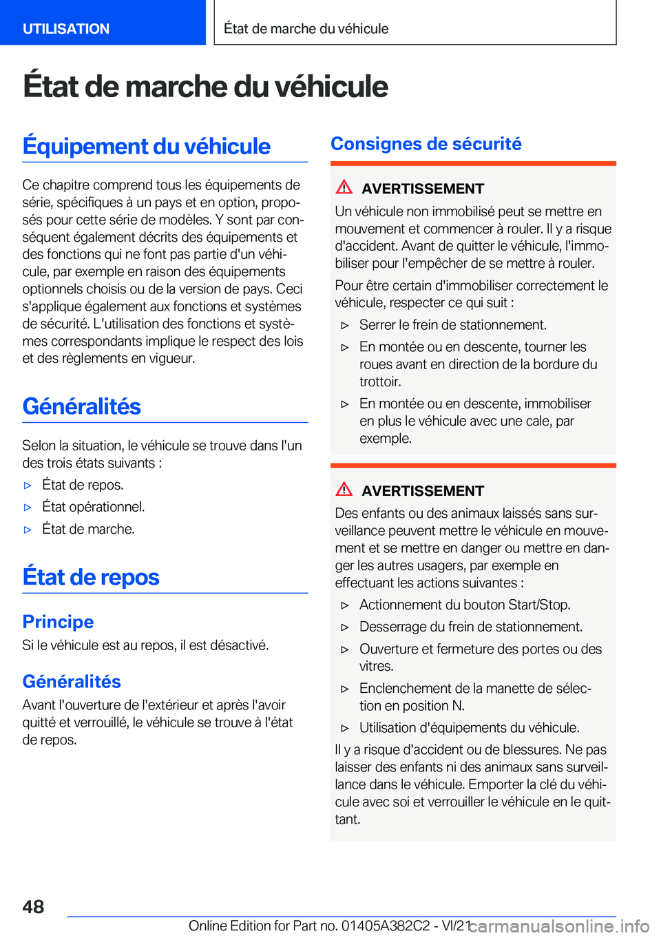 BMW Z4 2022  Notices Demploi (in French) �
