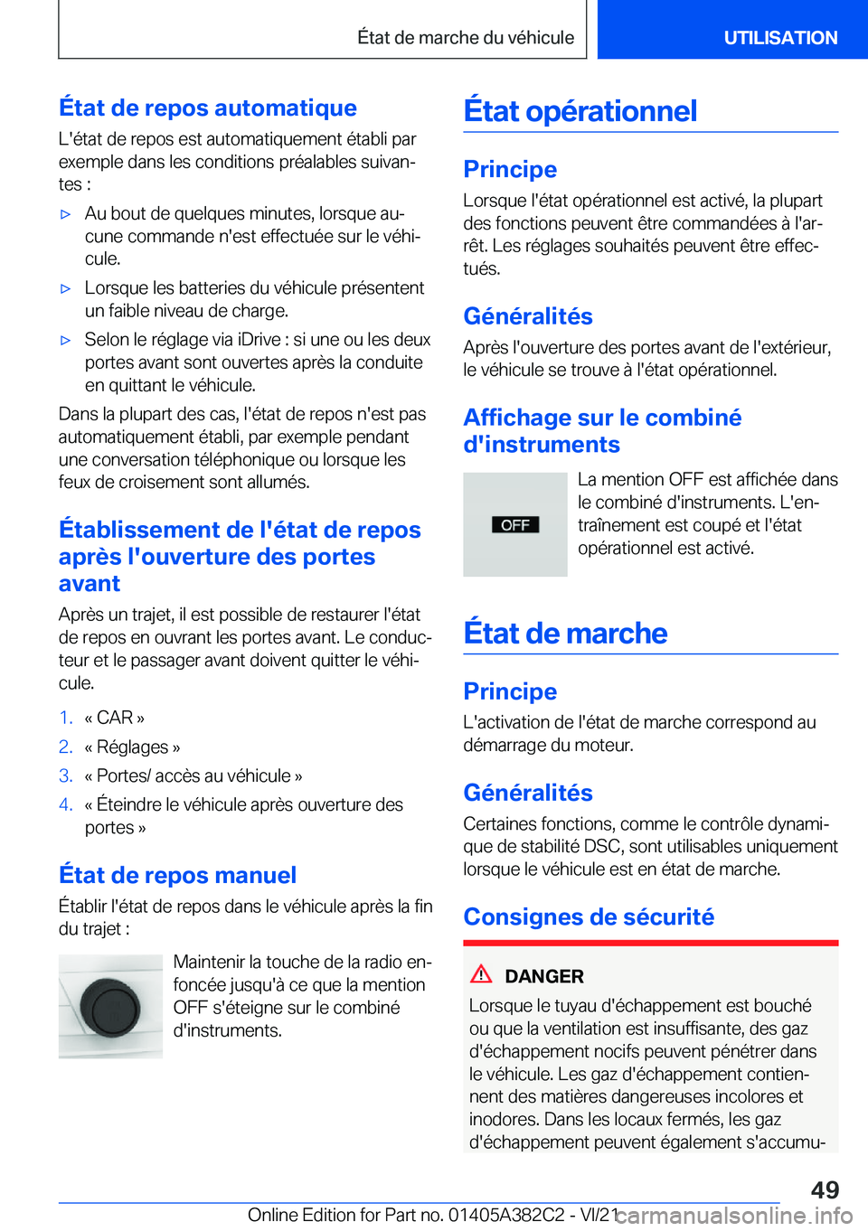 BMW Z4 2022  Notices Demploi (in French) �