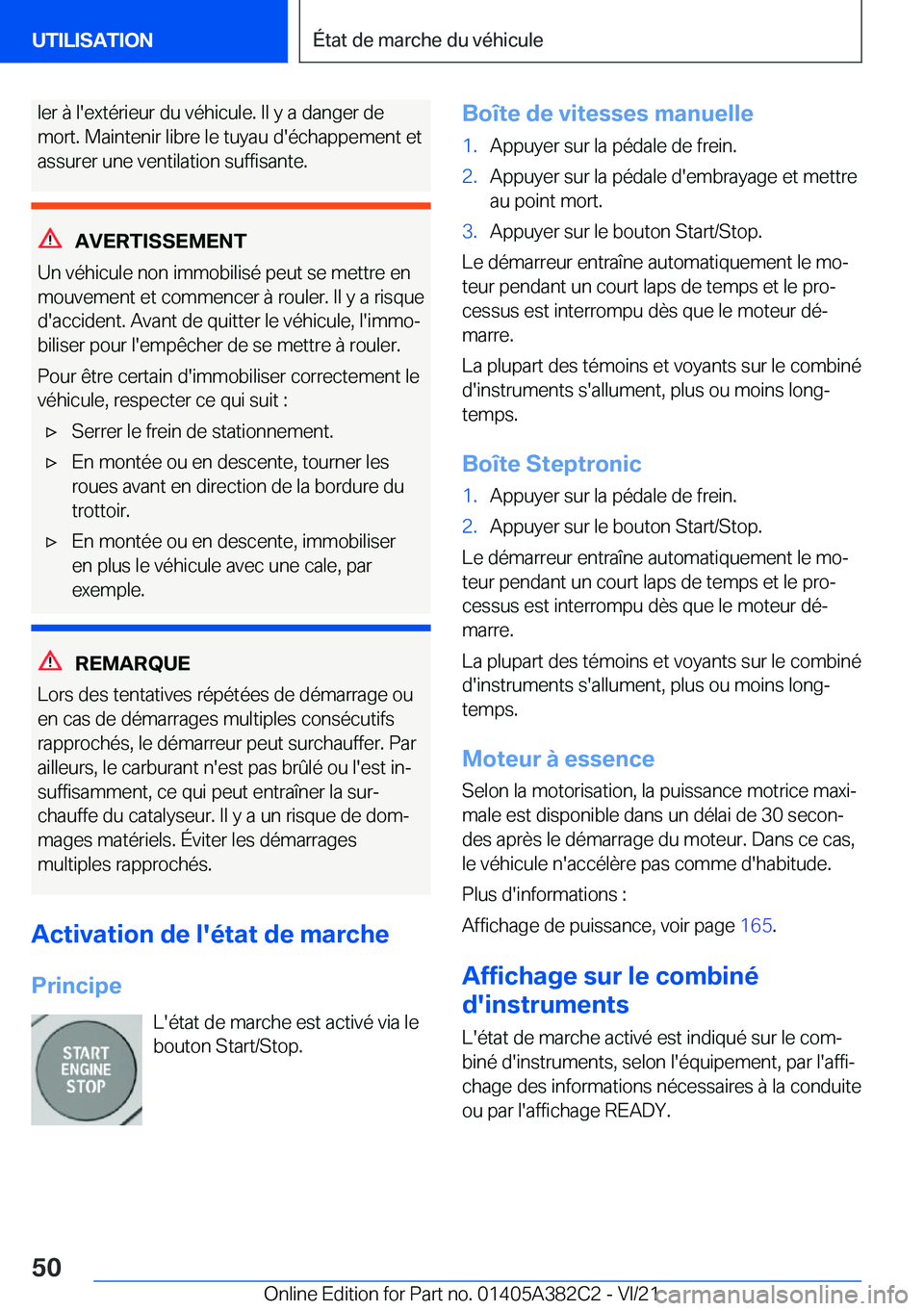 BMW Z4 2022  Notices Demploi (in French) �l�e�r��