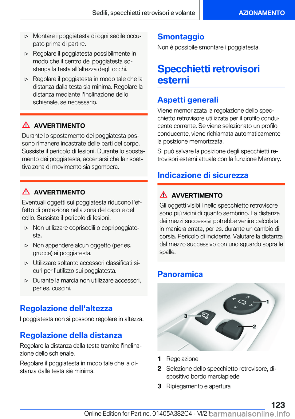 BMW Z4 2022  Libretti Di Uso E manutenzione (in Italian) 'x�M�o�n�t�a�r�e��i��p�o�g�g�i�a�t�e�s�t�a��d�i��o�g�n�i��s�e�d�i�l�e��o�c�c�uª
�p�a�t�o��p�r�i�m�a��d�i��p�a�r�t�i�r�e�.'x�R�e�g�o�l�a�r�e��i�l��p�o�g�g�i�a�t�e�s�t�a��p�o�s�s�i