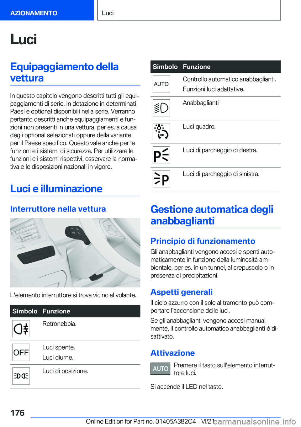 BMW Z4 2022  Libretti Di Uso E manutenzione (in Italian) �L�u�c�i�E�q�u�i�p�a�g�g�i�a�m�e�n�t�o��d�e�l�l�a�v�e�t�t�u�r�a
�I�n��q�u�e�s�t�o��c�a�p�i�t�o�l�o��v�e�n�g�o�n�o��d�e�s�c�r�i�t�t�i��t�u�t�t�i��g�l�i��e�q�u�iª
�p�a�g�g�i�a�m�e�n�t�i��d�i�