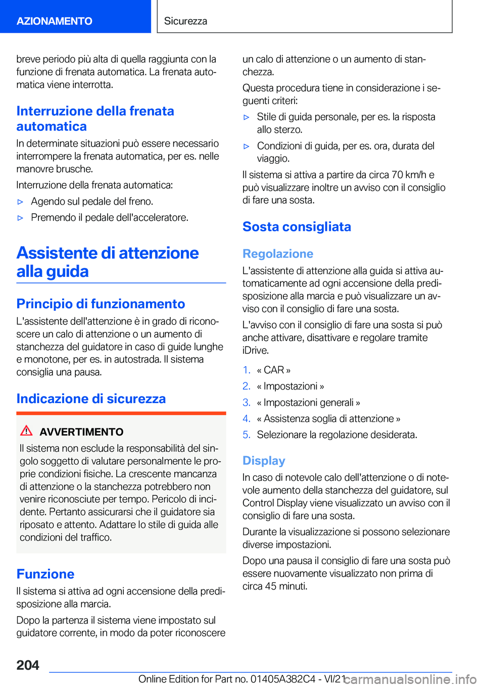 BMW Z4 2022  Libretti Di Uso E manutenzione (in Italian) �b�r�e�v�e��p�e�r�i�o�d�o��p�i�