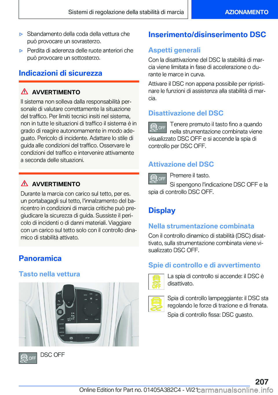 BMW Z4 2022  Libretti Di Uso E manutenzione (in Italian) 'x�S�b�a�n�d�a�m�e�n�t�o��d�e�l�l�a��c�o�d�a��d�e�l�l�a��v�e�t�t�u�r�a��c�h�e
�p�u�
