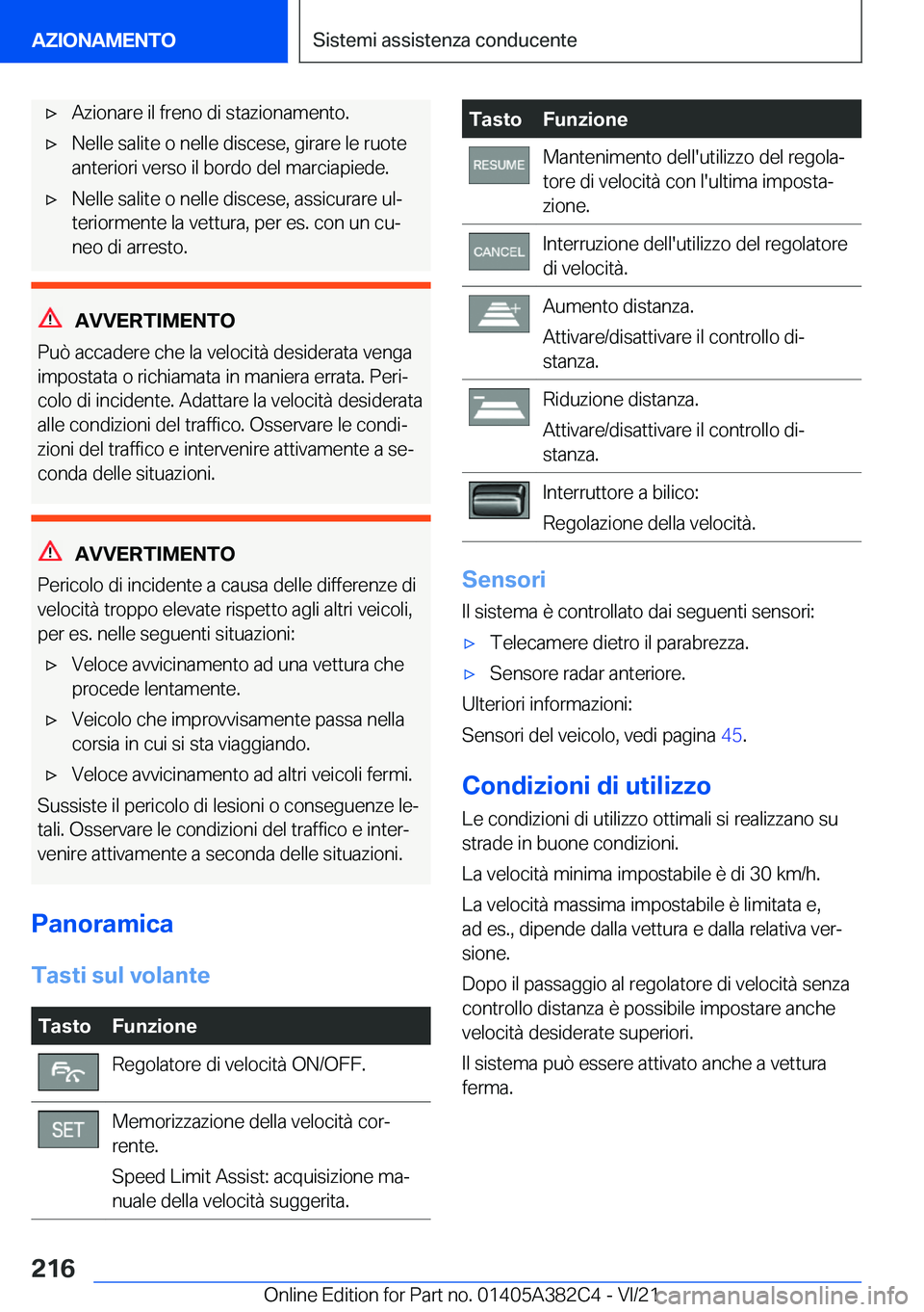BMW Z4 2022  Libretti Di Uso E manutenzione (in Italian) 'x�A�z�i�o�n�a�r�e��i�l��f�r�e�n�o��d�i��s�t�a�z�i�o�n�a�m�e�n�t�o�.'x�N�e�l�l�e��s�a�l�i�t�e��o��n�e�l�l�e��d�i�s�c�e�s�e�,��g�i�r�a�r�e��l�e��r�u�o�t�e�a�n�t�e�r�i�o�r�i��v�e�r�s