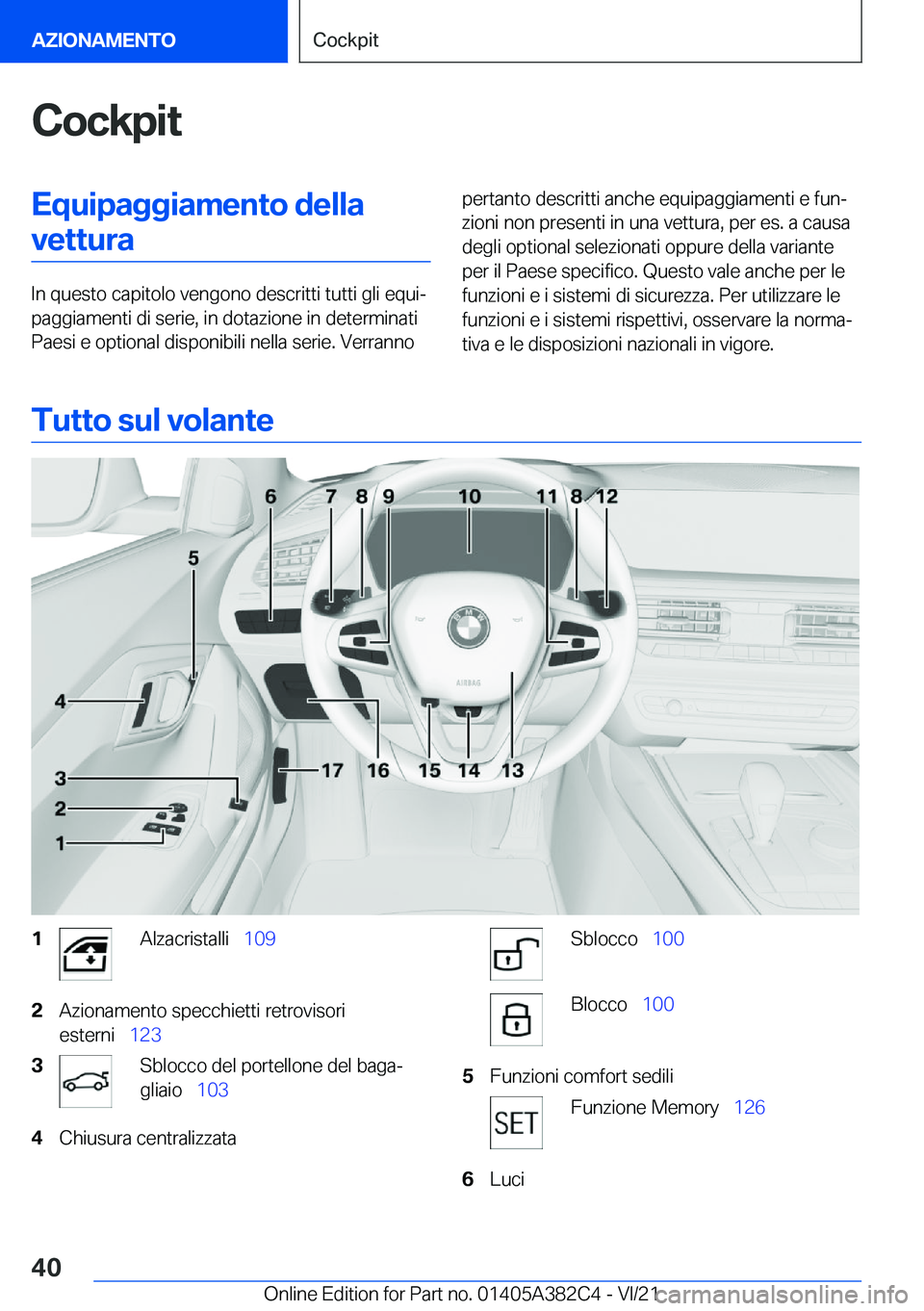 BMW Z4 2022  Libretti Di Uso E manutenzione (in Italian) �C�o�c�k�p�i�t�E�q�u�i�p�a�g�g�i�a�m�e�n�t�o��d�e�l�l�a�v�e�t�t�u�r�a
�I�n��q�u�e�s�t�o��c�a�p�i�t�o�l�o��v�e�n�g�o�n�o��d�e�s�c�r�i�t�t�i��t�u�t�t�i��g�l�i��e�q�u�iª
�p�a�g�g�i�a�m�e�n�t�i�