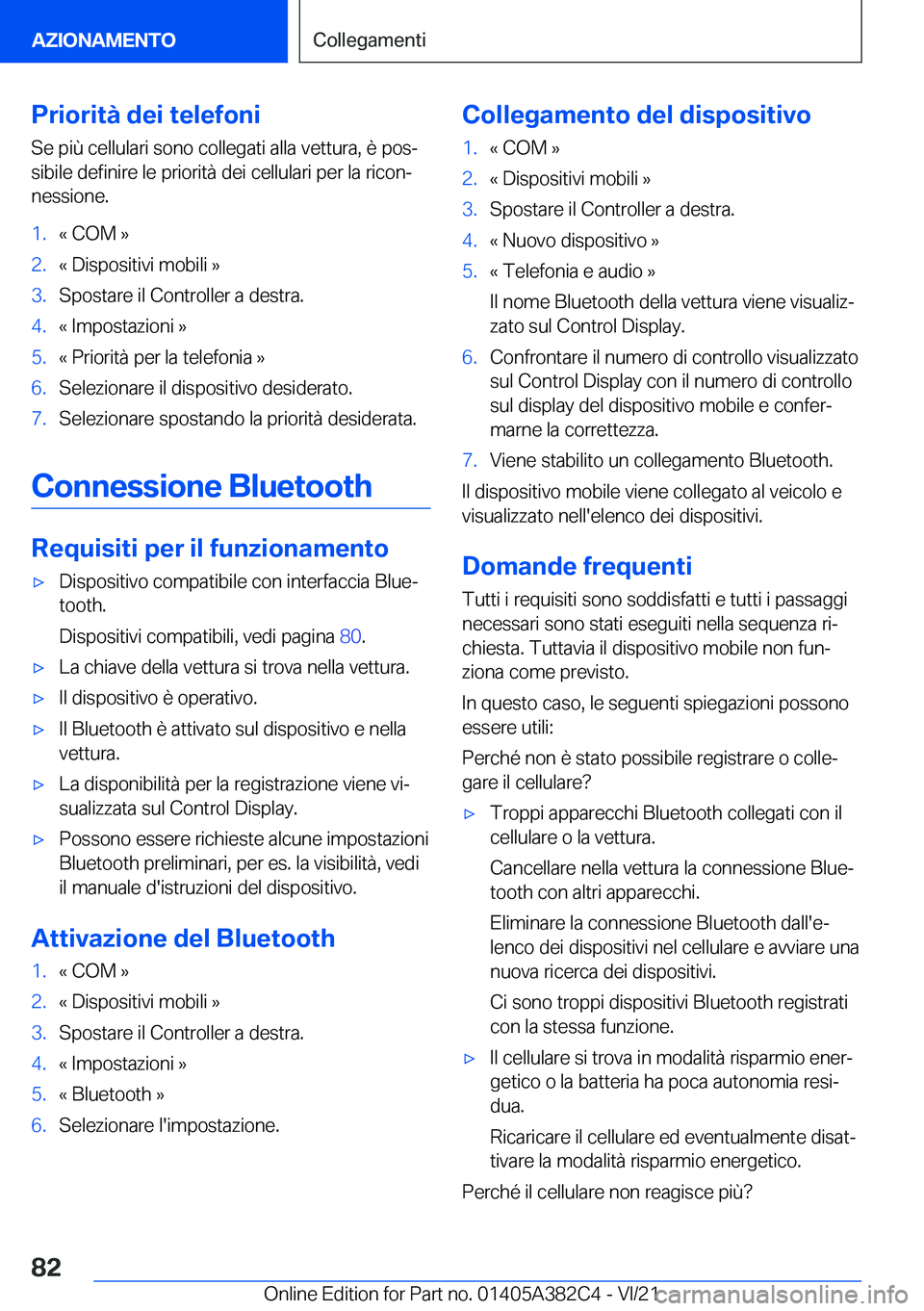 BMW Z4 2022  Libretti Di Uso E manutenzione (in Italian) �P�r�i�o�r�i�t�