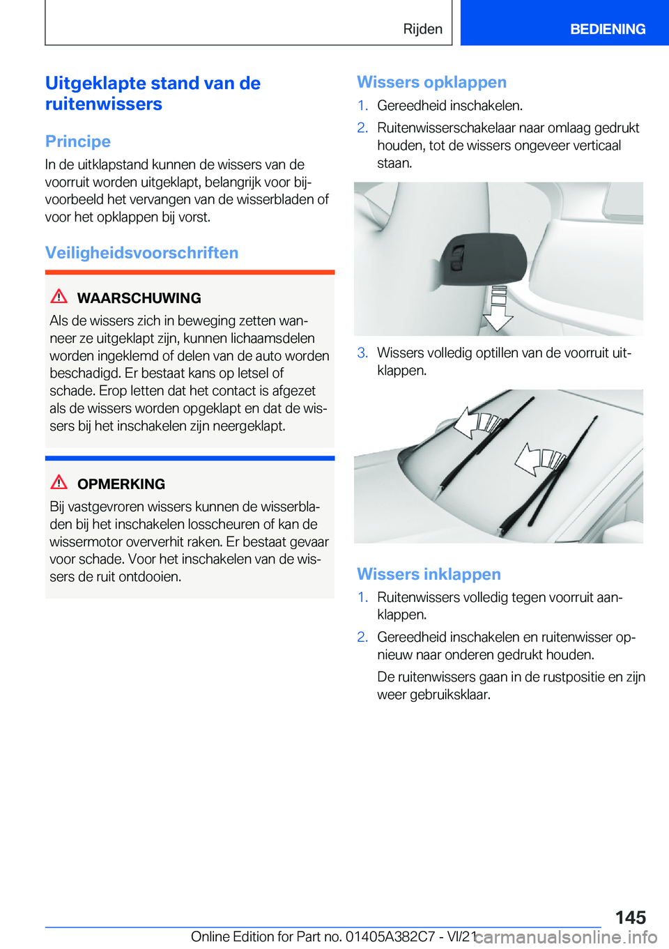 BMW Z4 2022  Instructieboekjes (in Dutch) �U�i�t�g�e�k�l�a�p�t�e��s�t�a�n�d��v�a�n��d�e
�r�u�i�t�e�n�w�i�s�s�e�r�s
�P�r�i�n�c�i�p�e�I�n��d�e��u�i�t�k�l�a�p�s�t�a�n�d��k�u�n�n�e�n��d�e��w�i�s�s�e�r�s��v�a�n��d�e�v�o�o�r�r�u�i�t��w�o