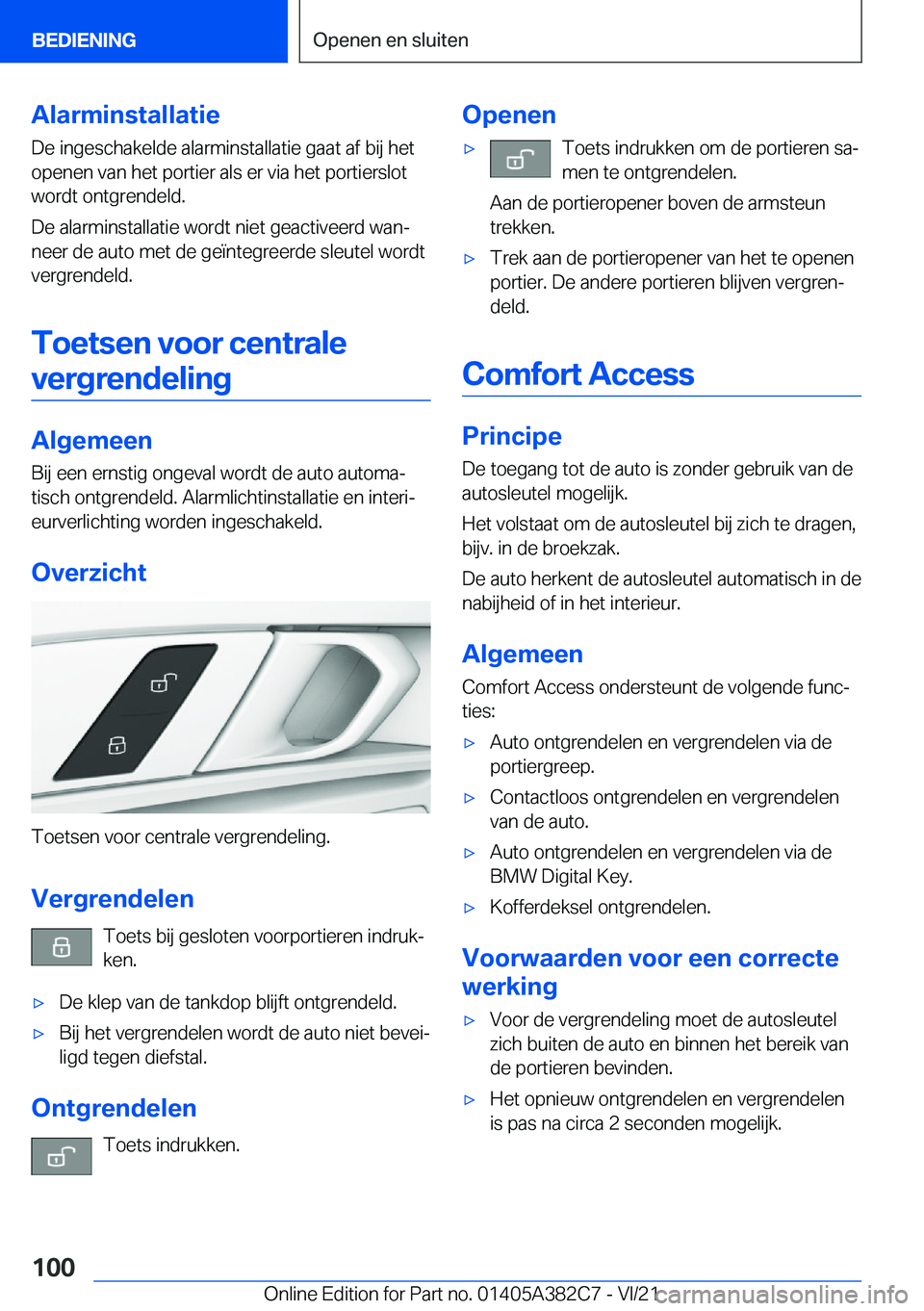 BMW Z4 2022  Instructieboekjes (in Dutch) �A�l�a�r�m�i�n�s�t�a�l�l�a�t�i�e
�D�e��i�n�g�e�s�c�h�a�k�e�l�d�e��a�l�a�r�m�i�n�s�t�a�l�l�a�t�i�e��g�a�a�t��a�f��b�i�j��h�e�t �o�p�e�n�e�n��v�a�n��h�e�t��p�o�r�t�i�e�r��a�l�s��e�r��v�i�a�