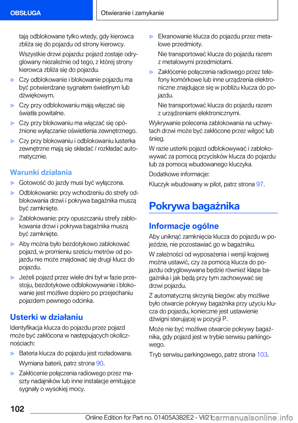 BMW Z4 2022  Instrukcja obsługi (in Polish) �t�a�j�
