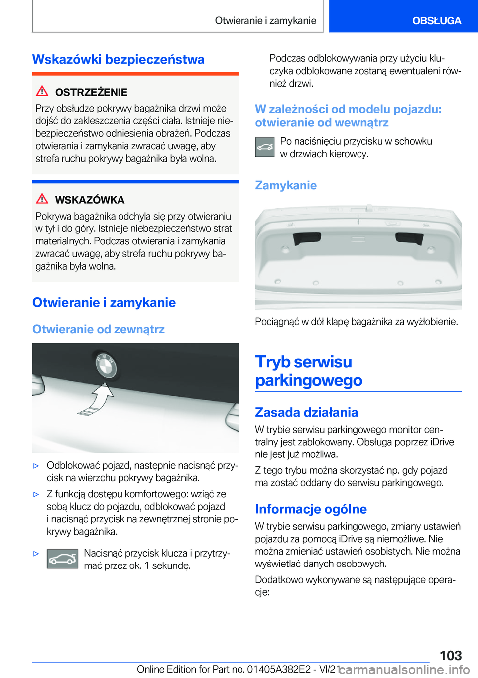 BMW Z4 2022  Instrukcja obsługi (in Polish) �W�s�k�a�z�