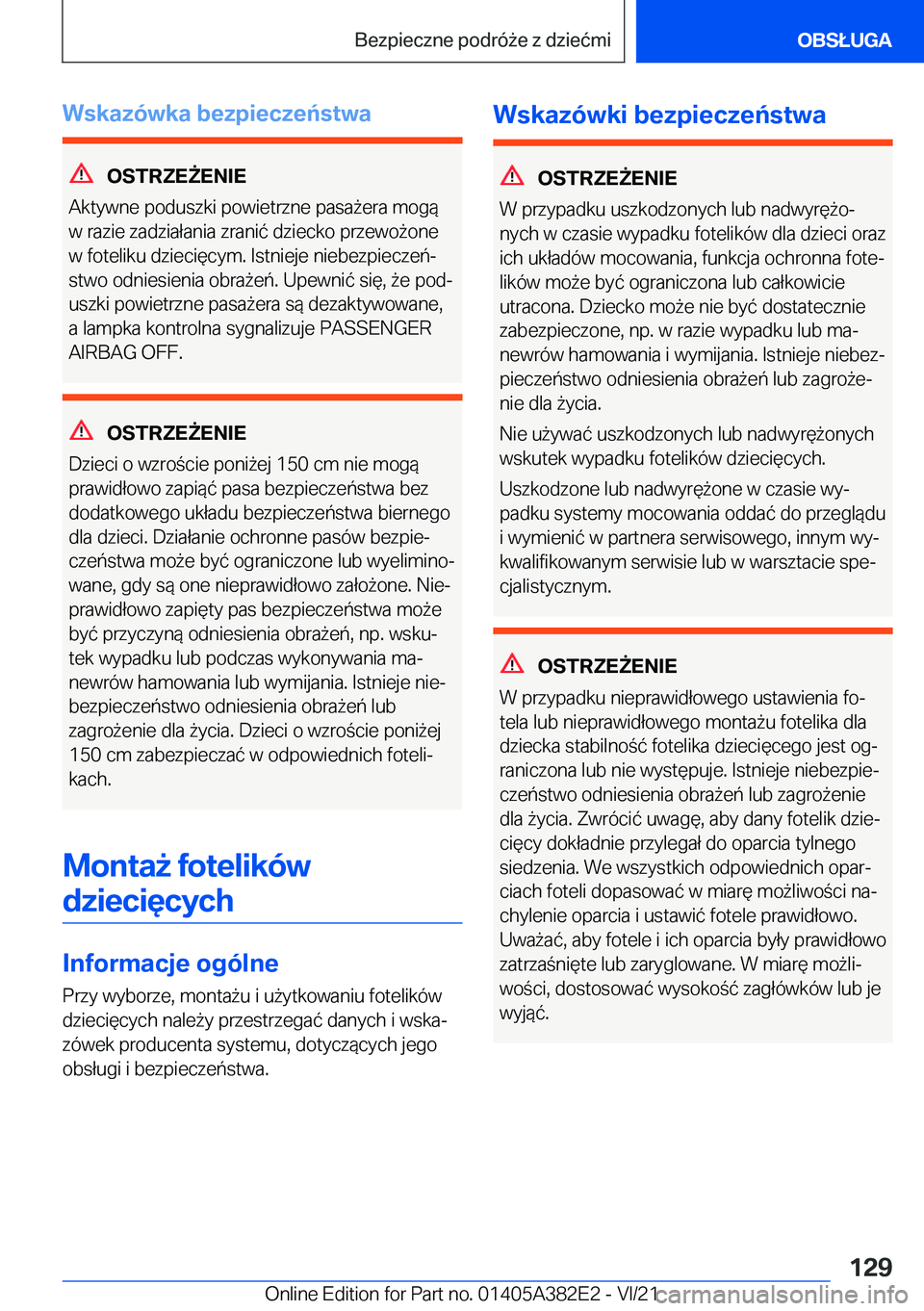 BMW Z4 2022  Instrukcja obsługi (in Polish) �W�s�k�a�z�