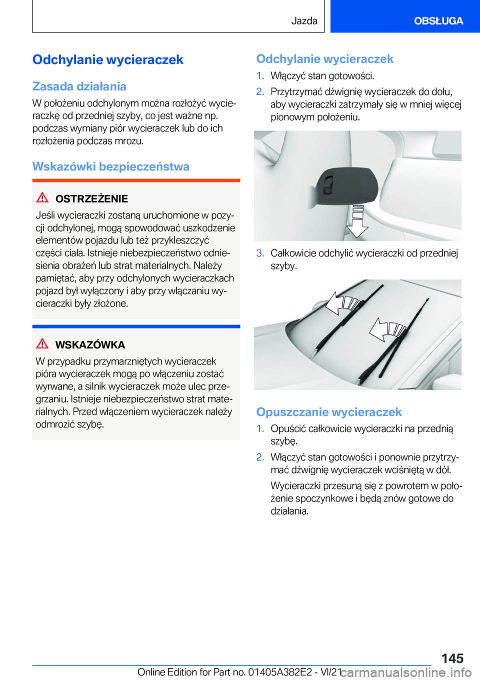 BMW Z4 2022  Instrukcja obsługi (in Polish) �O�d�c�h�y�l�a�n�i�e��w�y�c�i�e�r�a�c�z�e�k
�Z�a�s�a�d�a��d�z�i�a�ł�a�n�i�a
�W��p�o�ł�o9�e�n�i�u��o�d�c�h�y�l�o�n�y�m��m�o9�n�a��r�o�z�ł�o9�y�