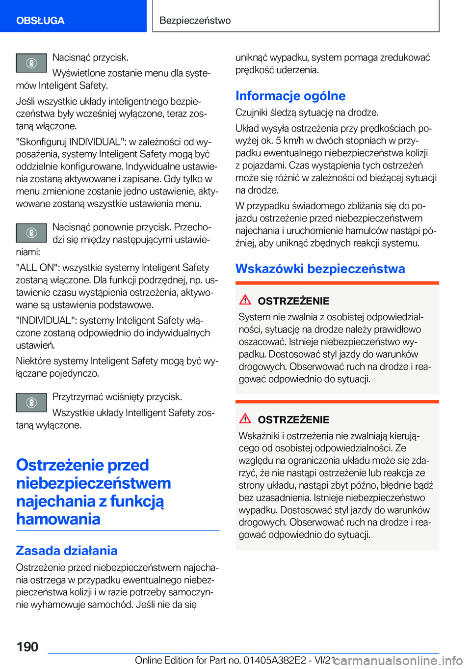 BMW Z4 2022  Instrukcja obsługi (in Polish) �N�a�c�i�s�n�