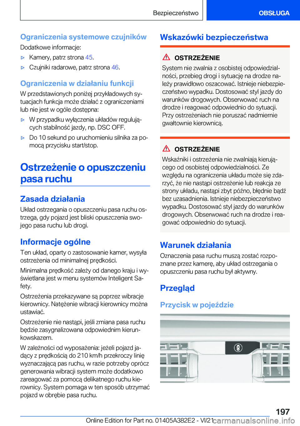 BMW Z4 2022  Instrukcja obsługi (in Polish) �O�g�r�a�n�i�c�z�e�n�i�a��s�y�s�t�e�m�o�w�e��c�z�u�j�n�i�k�