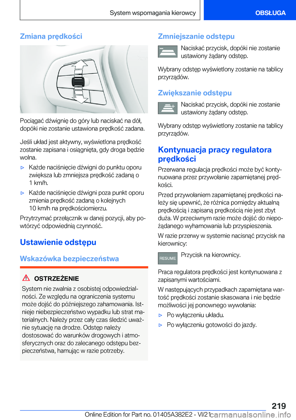 BMW Z4 2022  Instrukcja obsługi (in Polish) �Z�m�i�a�n�a��p�r�