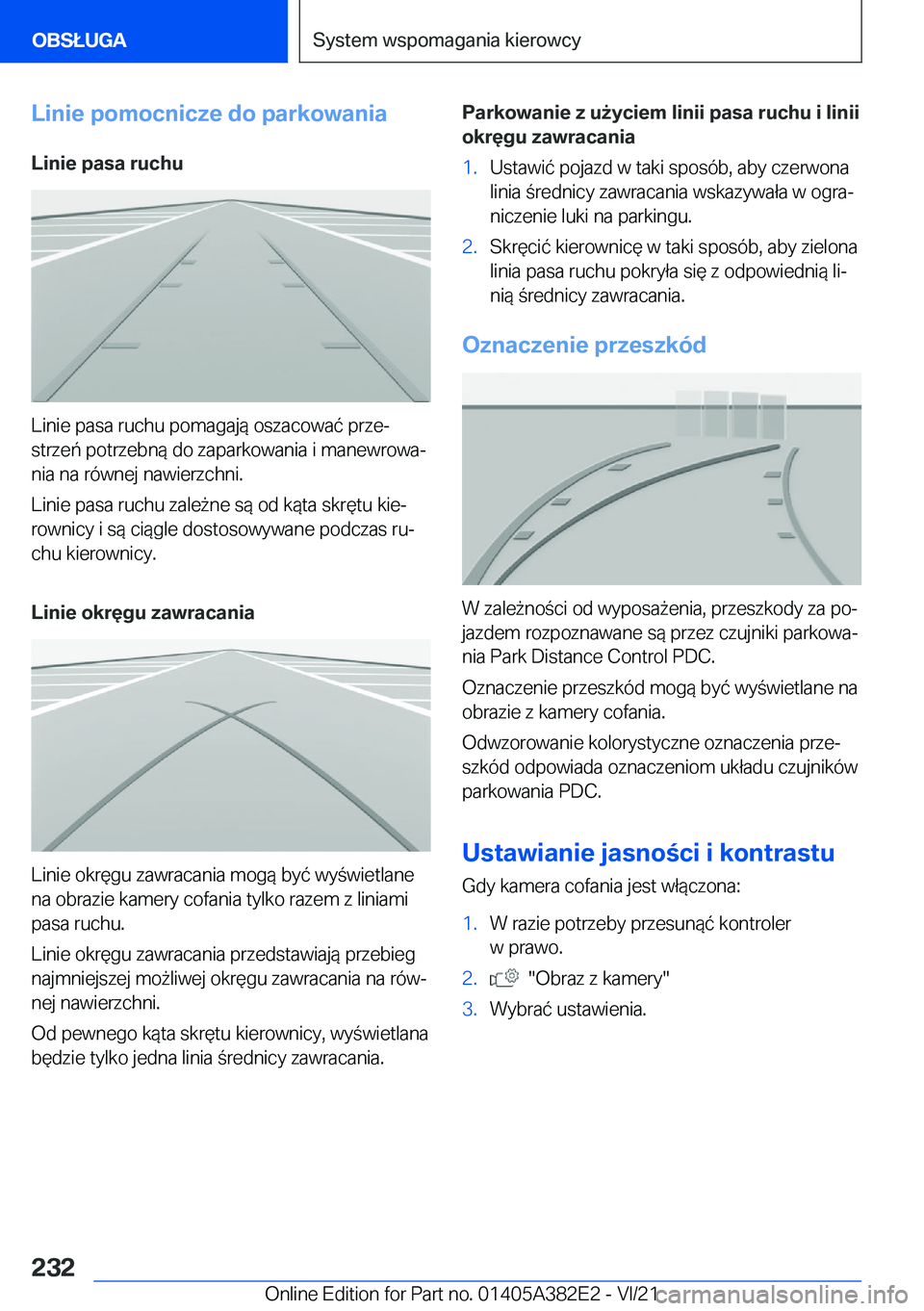 BMW Z4 2022  Instrukcja obsługi (in Polish) �L�i�n�i�e��p�o�m�o�c�n�i�c�z�e��d�o��p�a�r�k�o�w�a�n�i�a�L�i�n�i�e��p�a�s�a��r�u�c�h�u
�L�i�n�i�e��p�a�s�a��r�u�c�h�u��p�o�m�a�g�a�j�