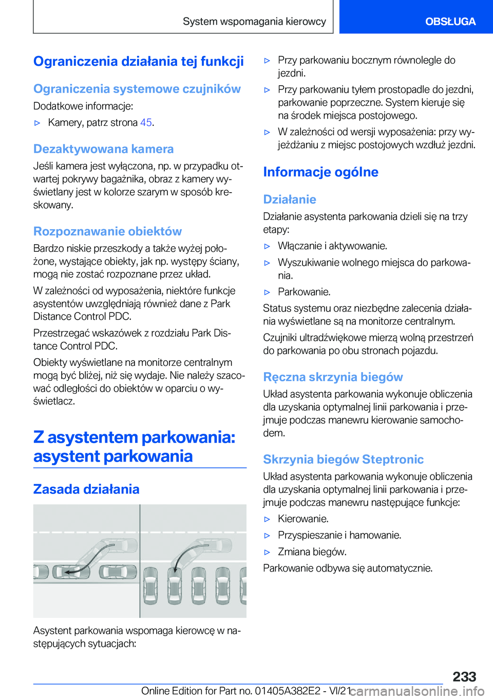 BMW Z4 2022  Instrukcja obsługi (in Polish) �O�g�r�a�n�i�c�z�e�n�i�a��d�z�i�a�ł�a�n�i�a��t�e�j��f�u�n�k�c�j�i�O�g�r�a�n�i�c�z�e�n�i�a��s�y�s�t�e�m�o�w�e��c�z�u�j�n�i�k�