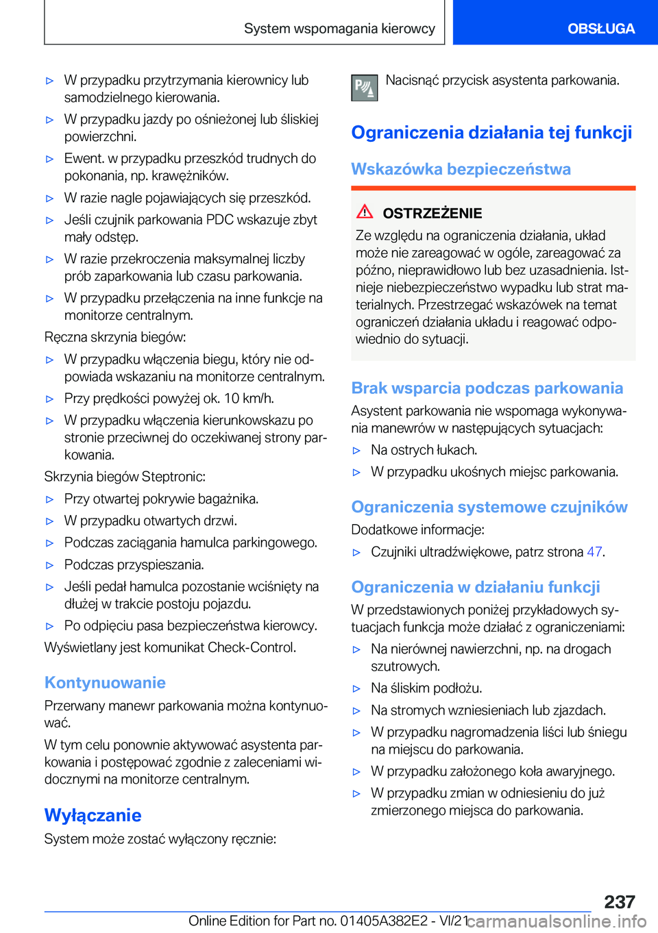 BMW Z4 2022  Instrukcja obsługi (in Polish) 'x�W��p�r�z�y�p�a�d�k�u��p�r�z�y�t�r�z�y�m�a�n�i�a��k�i�e�r�o�w�n�i�c�y��l�u�b�s�a�m�o�d�z�i�e�l�n�e�g�o��k�i�e�r�o�w�a�n�i�a�.'x�W��p�r�z�y�p�a�d�k�u��j�a�z�d�y��p�o��o�n�i�e9�o�n